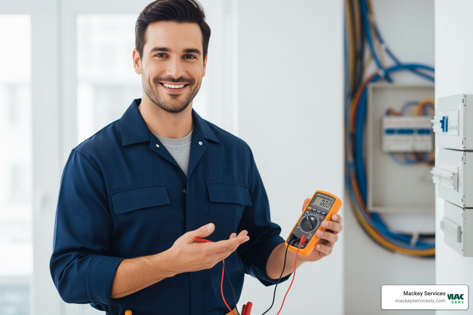 Infographic showing the process to find and hire a certified electrician in Friendswood: Step 1 shows a checklist with verify TDLR license, confirm insurance coverage, and check online reviews; Step 2 displays a phone with same-day availability confirmation; Step 3 shows questions to ask including experience with your repair type, warranty offered, and upfront pricing; Step 4 shows a calendar highlighting this week's availability; Step 5 shows a professional electrician arriving at a home with proper credentials - "Find a certified electrician for electrical repair friendswood who is available this week." Infographic showing the process to find and hire a certified electrician in Friendswood: Step 1 shows a checklist with verify TDLR license, confirm insurance coverage, and check online reviews; Step 2 displays a phone with same-day availability confirmation; Step 3 shows questions to ask including experience with your repair type, warranty offered, and upfront pricing; Step 4 shows a calendar highlighting this week's availability; Step 5 shows a professional electrician arriving at a home with proper credentials - "Find a certified electrician for electrical repair friendswood who is available this week."