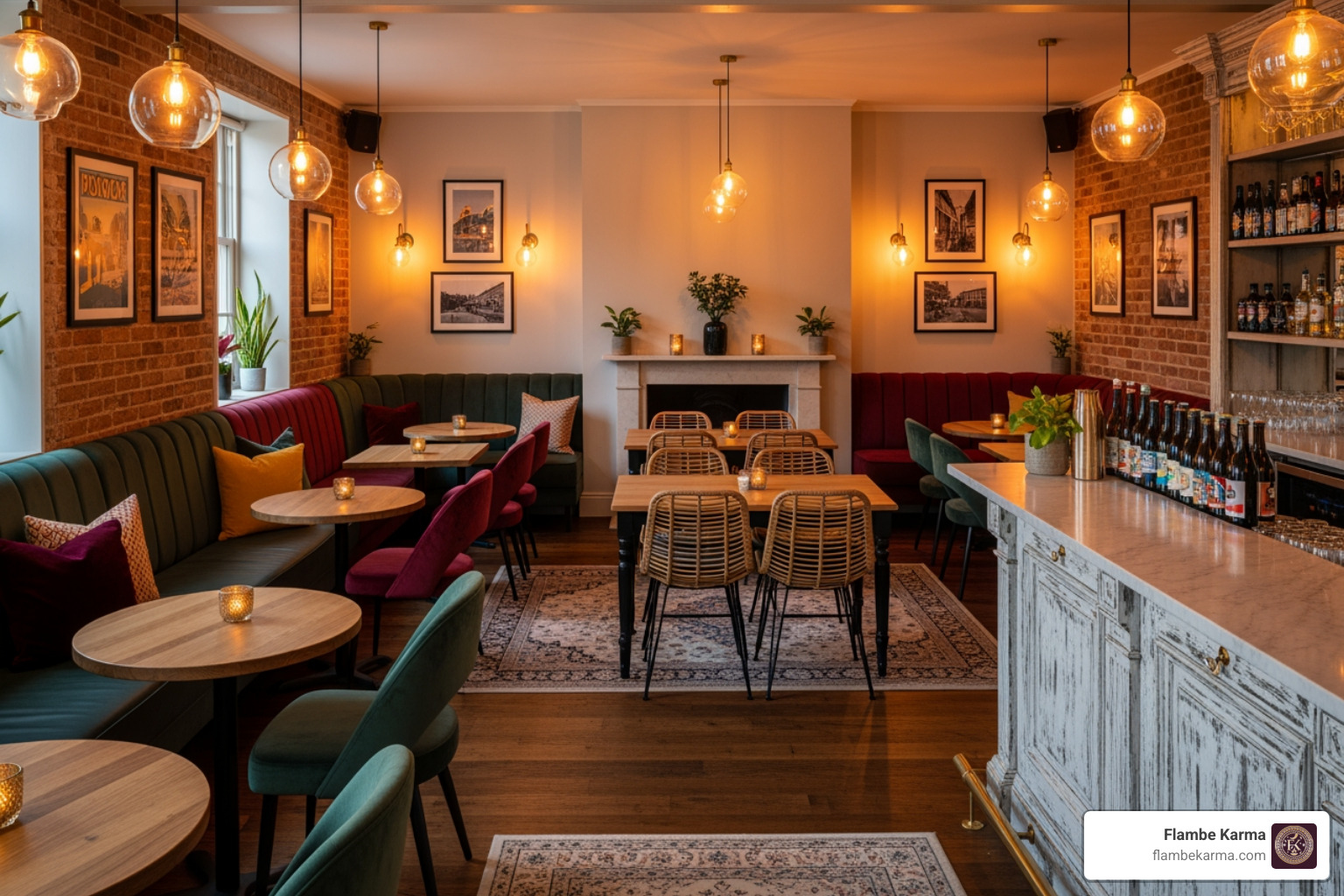 A cozy and welcoming restaurant interior with soft lighting and comfortable seating - indian restaurant deerfield