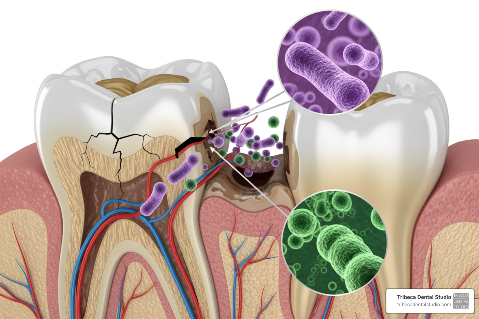 illustration of bacteria entering a crack in a filling and spreading decay within the tooth - my filling cracked illustration of bacteria entering a crack in a filling and spreading decay within the tooth - my filling cracked