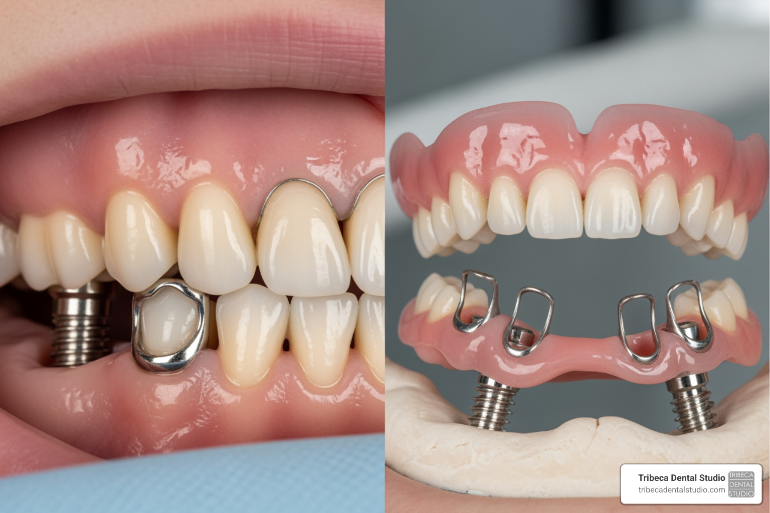 Fixed bridge vs removable implant-supported denture - how much does a full set of teeth implants cost