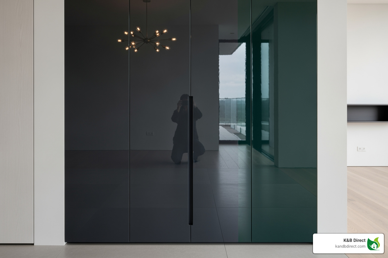 closet door with high-gloss lacquer finish - Luxury closet doors