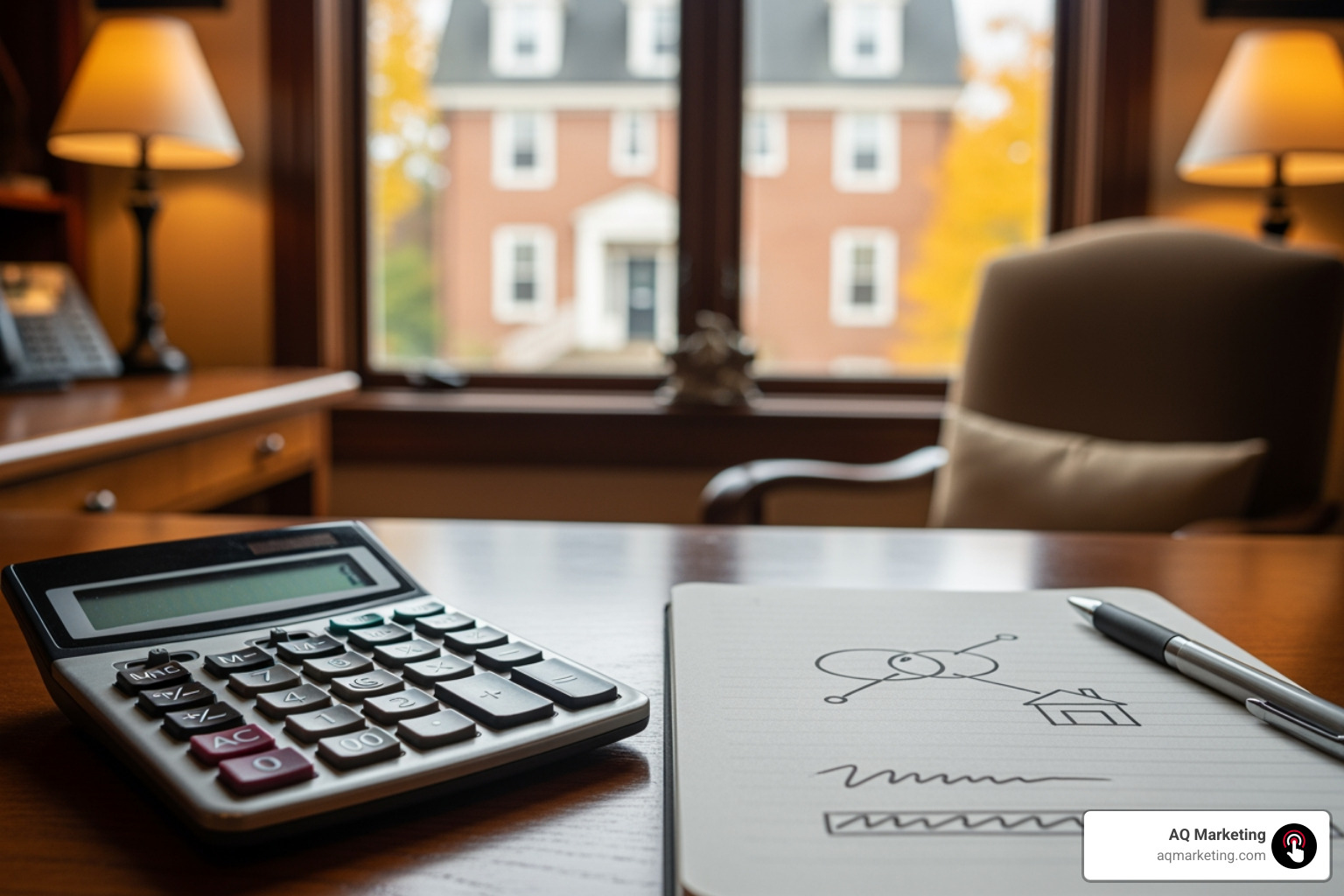 calculator and notepad with website terms in a New England office - affordable website solutions calculator and notepad with website terms in a New England office - affordable website solutions