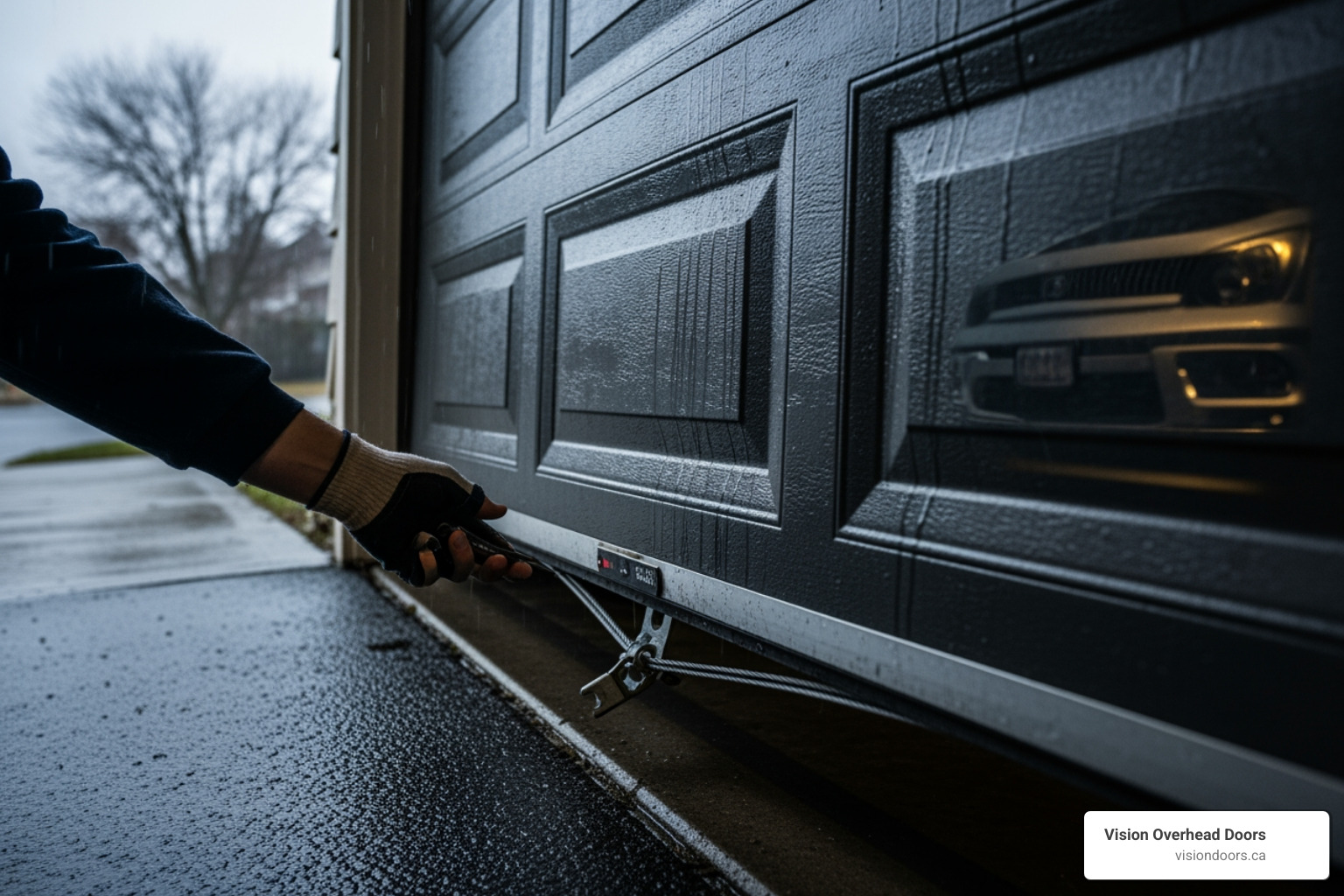 Infographic showing key signs of a garage door emergency like loud noises, crooked door, and unresponsiveness - emergency garage door services armstrong bc Infographic showing key signs of a garage door emergency like loud noises, crooked door, and unresponsiveness - emergency garage door services armstrong bc