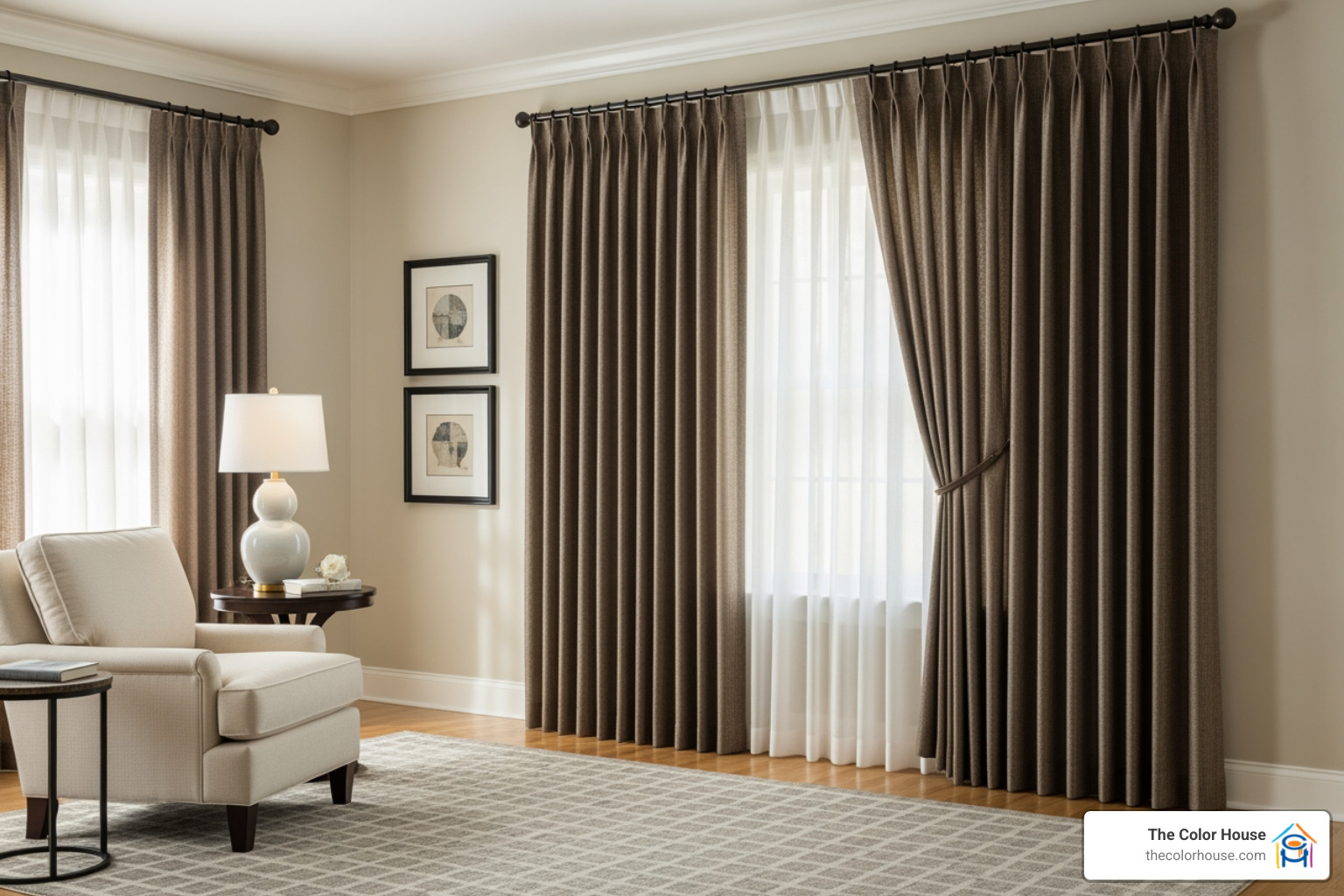 room with neutral walls and floor-length draperies - neutral interior paint colors room with neutral walls and floor-length draperies - neutral interior paint colors