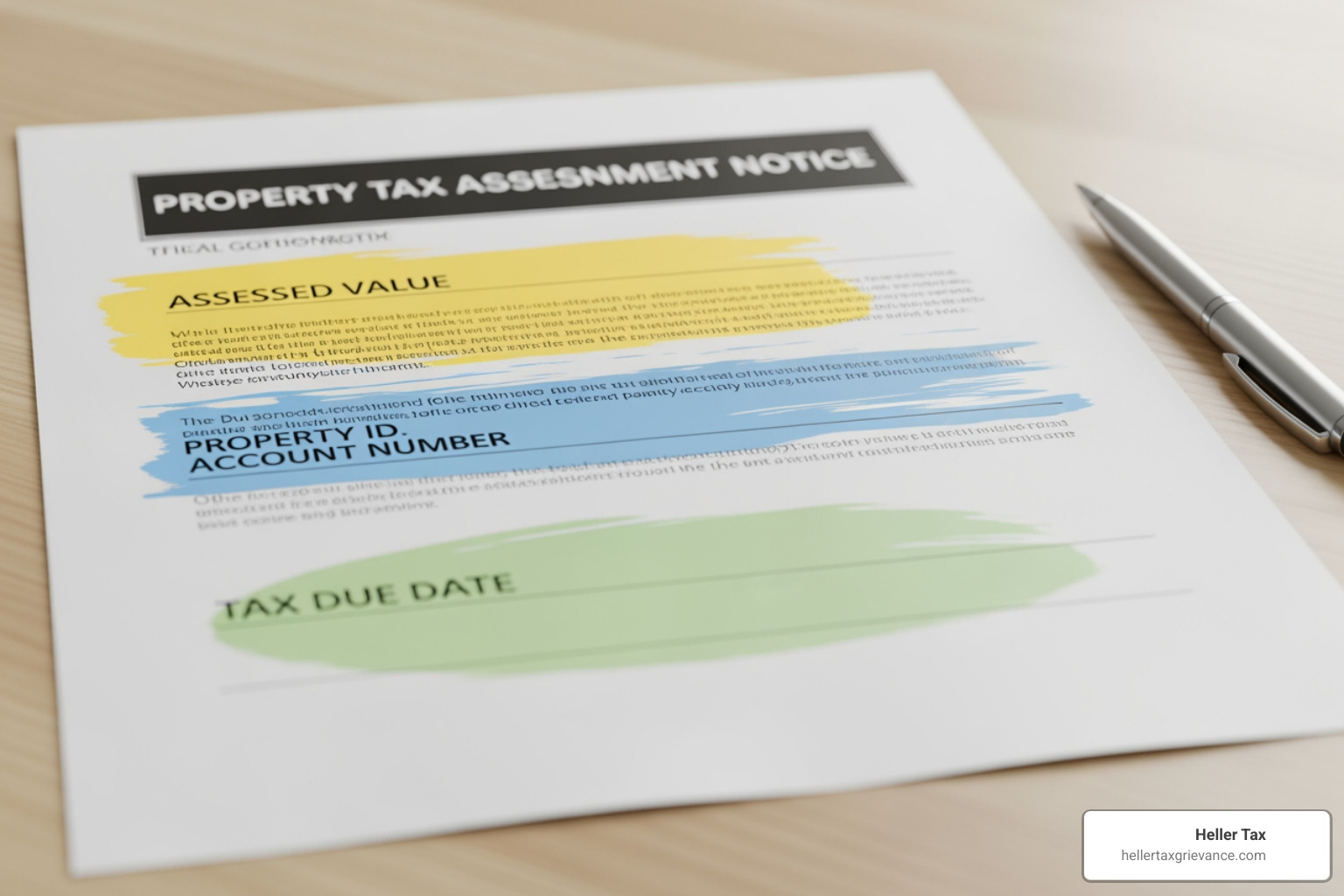 sample property tax assessment notice with key areas highlighted - how to lower your property taxes sample property tax assessment notice with key areas highlighted - how to lower your property taxes