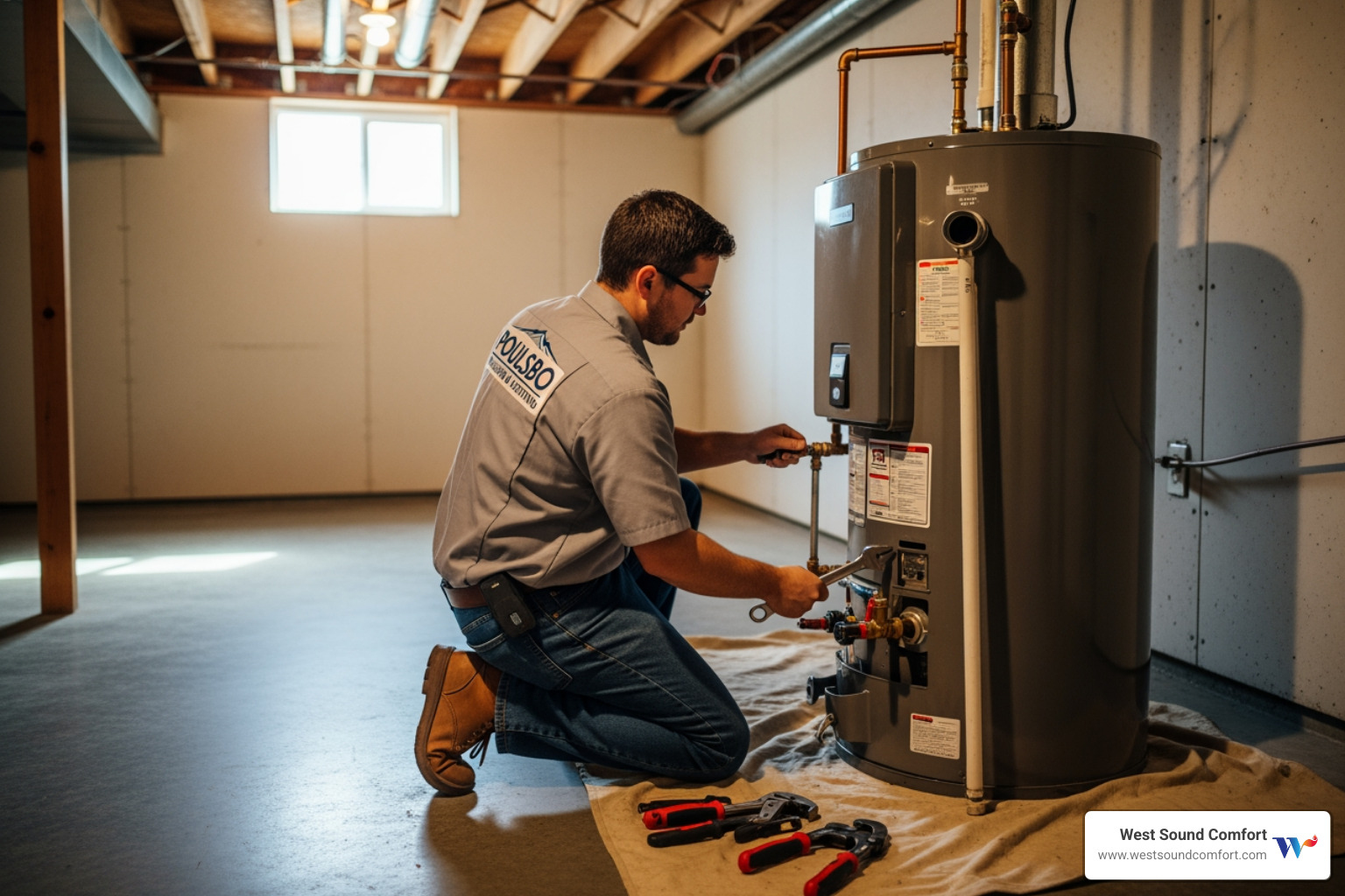 Infographic showing 7 warning signs your water heater is failing: no hot water, inconsistent temperature, strange noises like rumbling or popping, visible leaks at the base, rusty or discolored water, foul odors from hot water taps, and rising energy bills - best water heater repair in poulsbo, wa Infographic showing 7 warning signs your water heater is failing: no hot water, inconsistent temperature, strange noises like rumbling or popping, visible leaks at the base, rusty or discolored water, foul odors from hot water taps, and rising energy bills - best water heater repair in poulsbo, wa