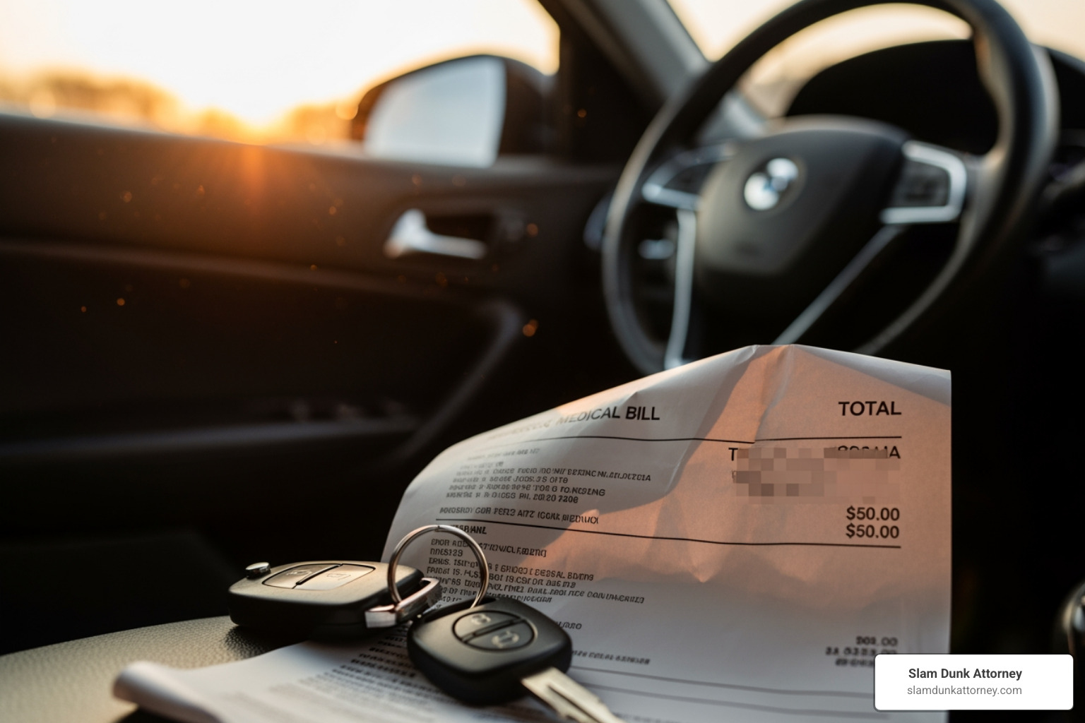 health insurance card next to a car insurance policy document - automobile insurance medical payments