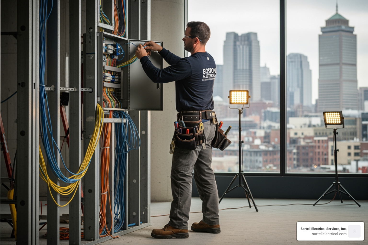 A clean, newly installed commercial electrical panel. - Commercial electrician Boston MA