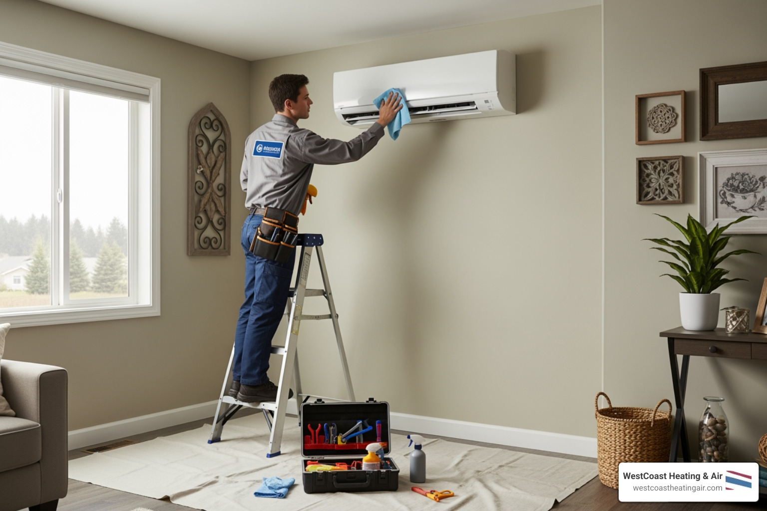 Infographic showing three pillars of ductless maintenance: Energy Savings pillar showing 15% reduction in bills, System Longevity pillar showing extended lifespan protection, and Clean Air pillar showing reduced allergens and improved indoor air quality - best ductless heating maintenance in tacoma, wa Infographic showing three pillars of ductless maintenance: Energy Savings pillar showing 15% reduction in bills, System Longevity pillar showing extended lifespan protection, and Clean Air pillar showing reduced allergens and improved indoor air quality - best ductless heating maintenance in tacoma, wa