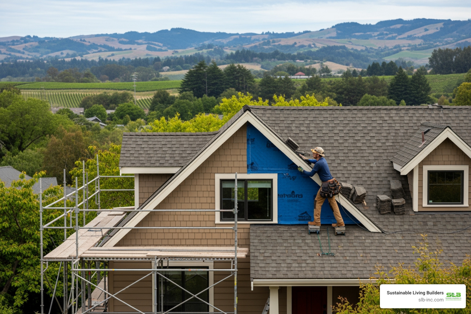 infographic showing the top 5 signs of roof damage including missing shingles, water stains on ceilings, granules in gutters, sagging roof deck, and leaks after rain with simple illustrations for each sign - affordable roof repair in sebastopol, ca