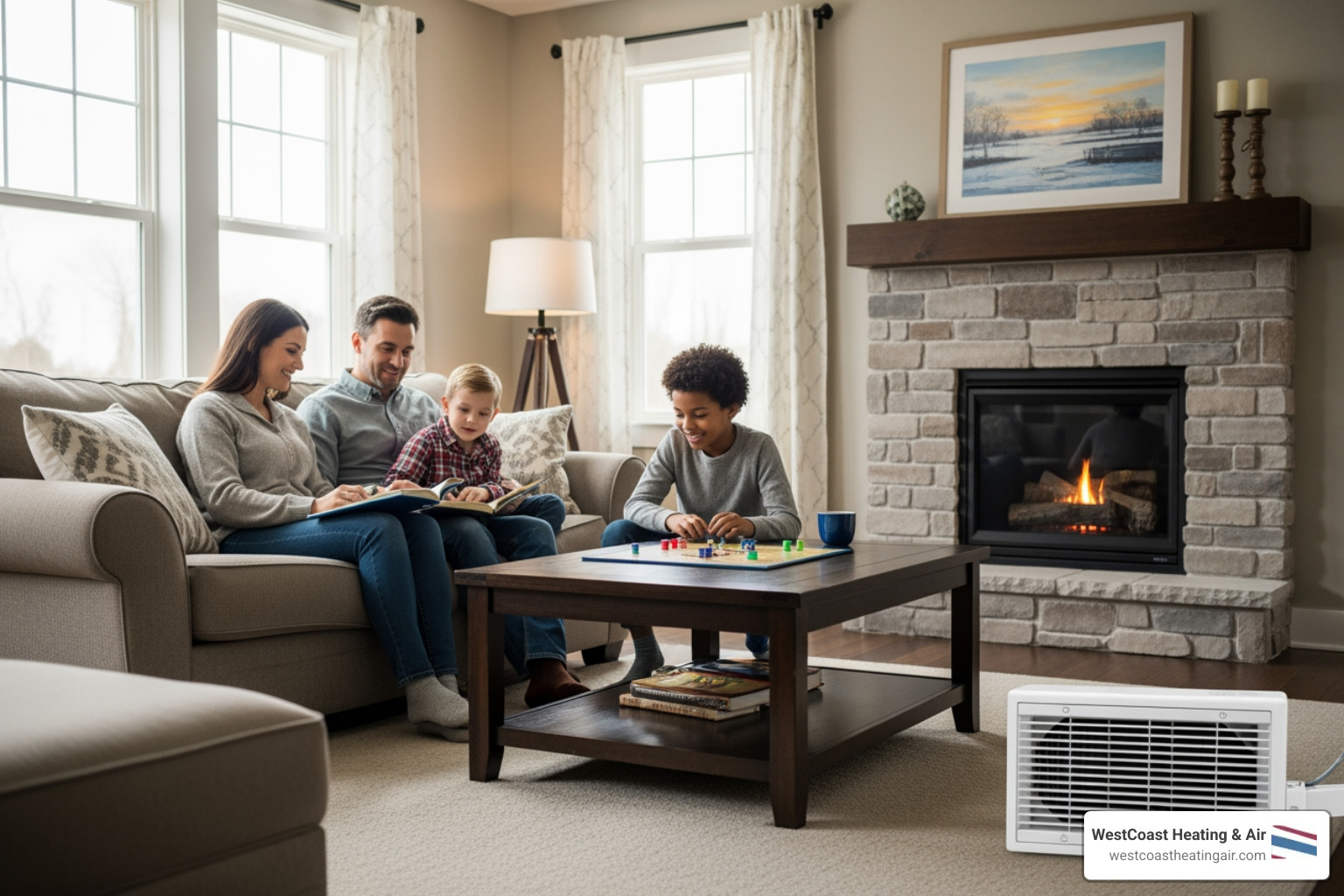 Infographic showing the top 5 benefits of annual gas furnace maintenance: 1) Prevents carbon monoxide leaks through heat exchanger inspection, 2) Reduces energy bills by up to 30% with proper maintenance, 3) Extends furnace lifespan to 15-20 years, 4) Improves indoor air quality by keeping filters and components clean, 5) Ensures consistent warmth throughout your Puyallup home during winter - gas furnace maintenance company in puyallup, wa