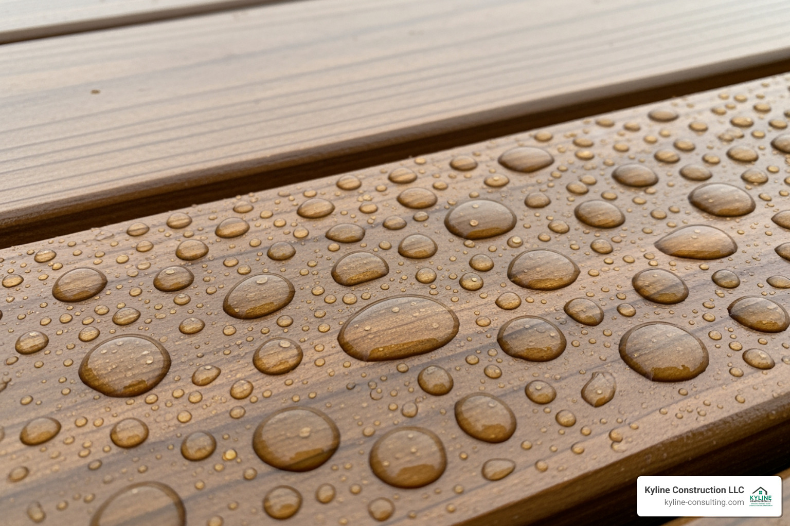 water bead test on a properly sealed deck - Deck staining Ohio water bead test on a properly sealed deck - Deck staining Ohio