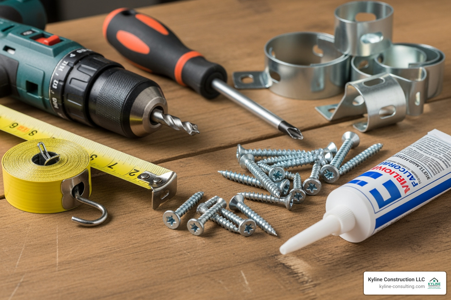tools and materials for downspout installation - attach downspout to vinyl siding