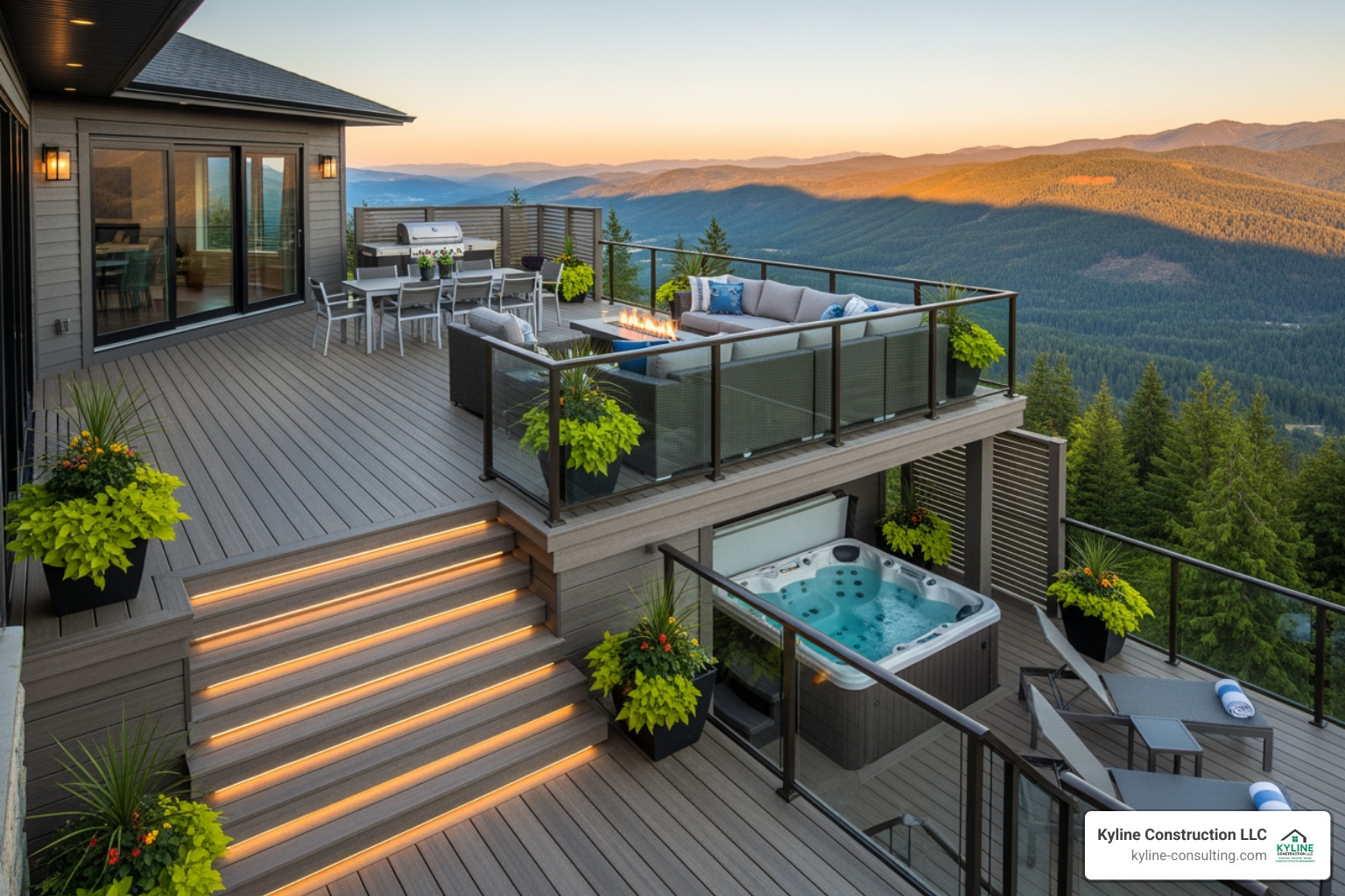 multi-level composite deck with a scenic view - deck and patio multi-level composite deck with a scenic view - deck and patio