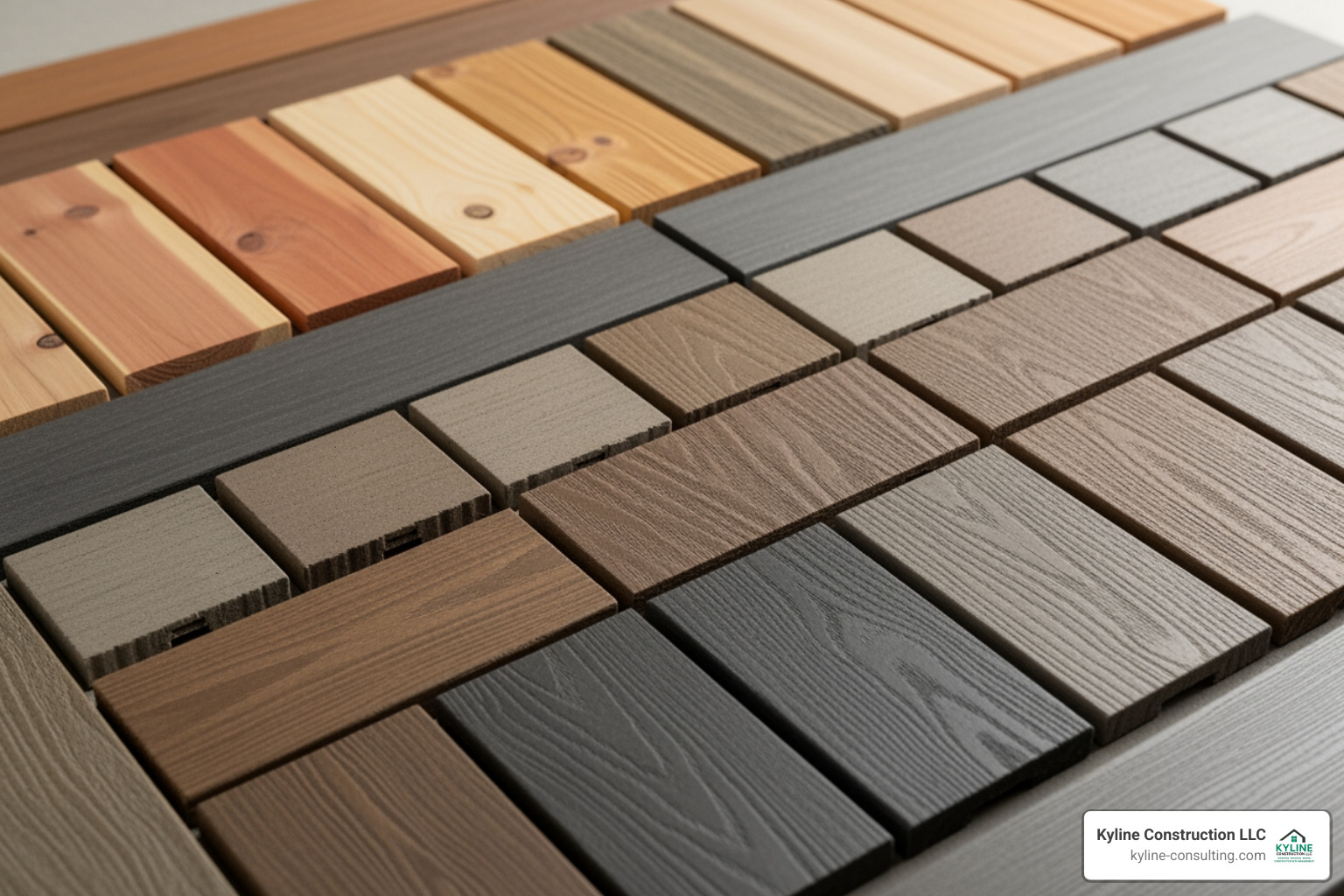 different deck material samples wood composite - deck builders medina ohio