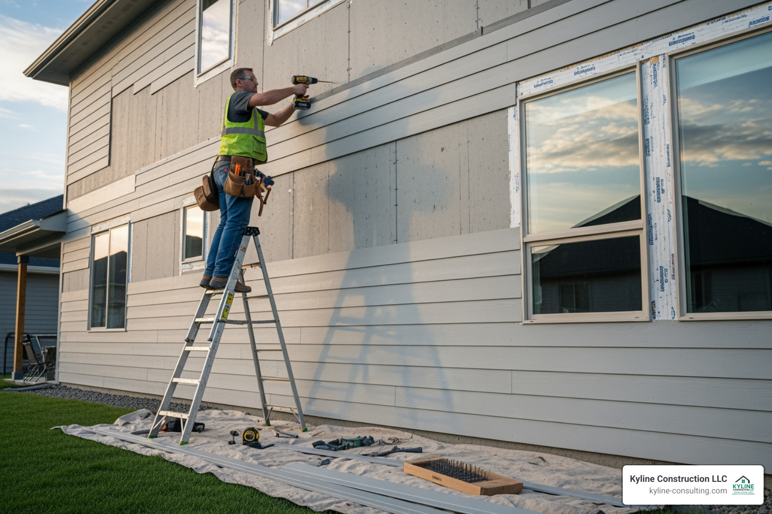 contractor installing new siding on a house - exterior renovation company