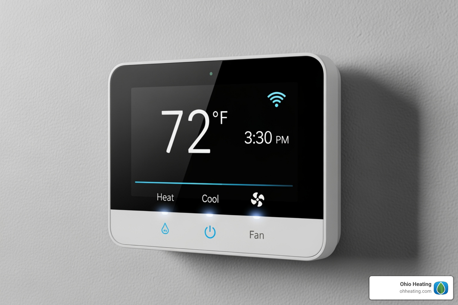 thermostat showing a comfortable, stable temperature - Building air balance thermostat showing a comfortable, stable temperature - Building air balance