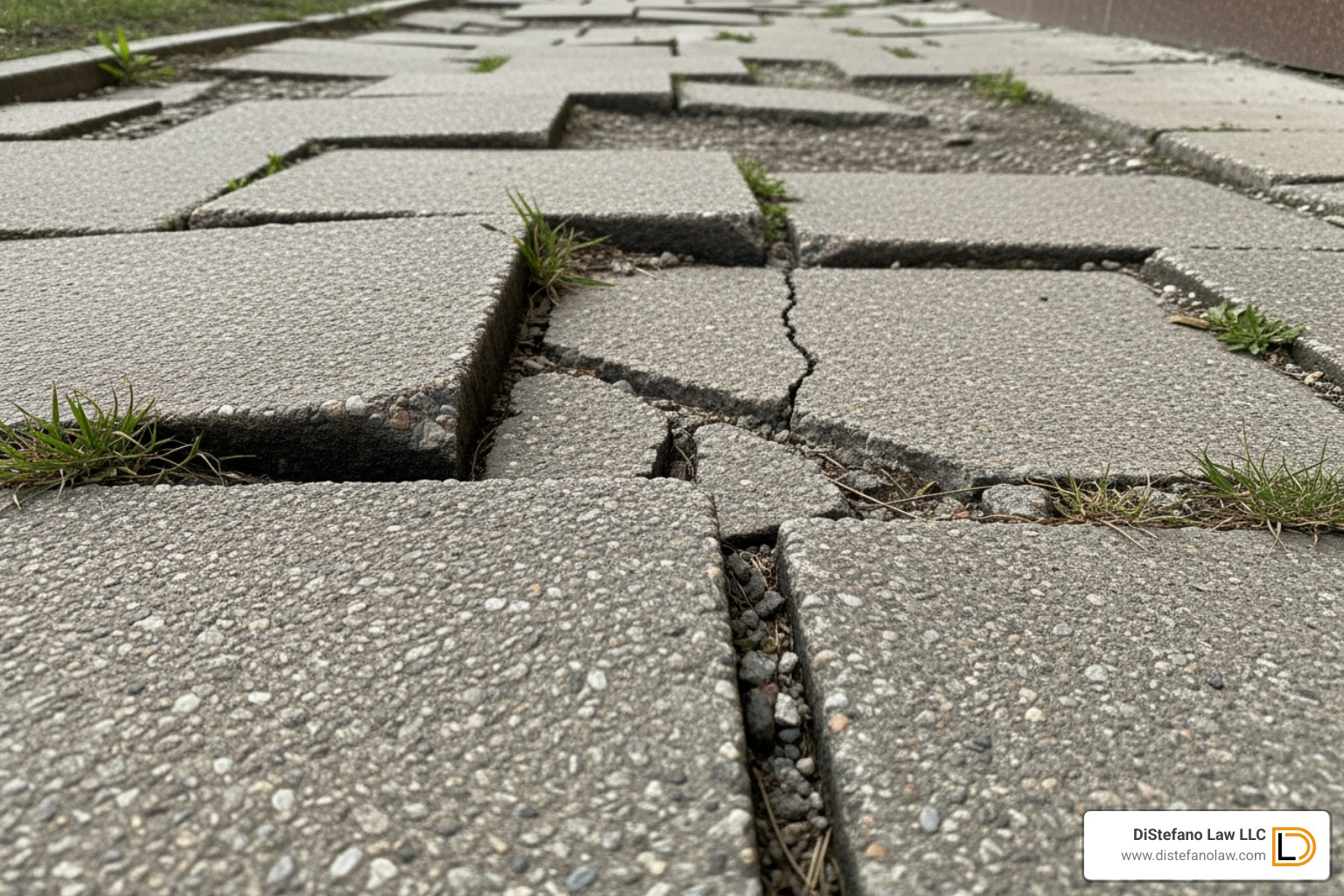 cracked and uneven sidewalk - Slip and fall attorney lauderhill