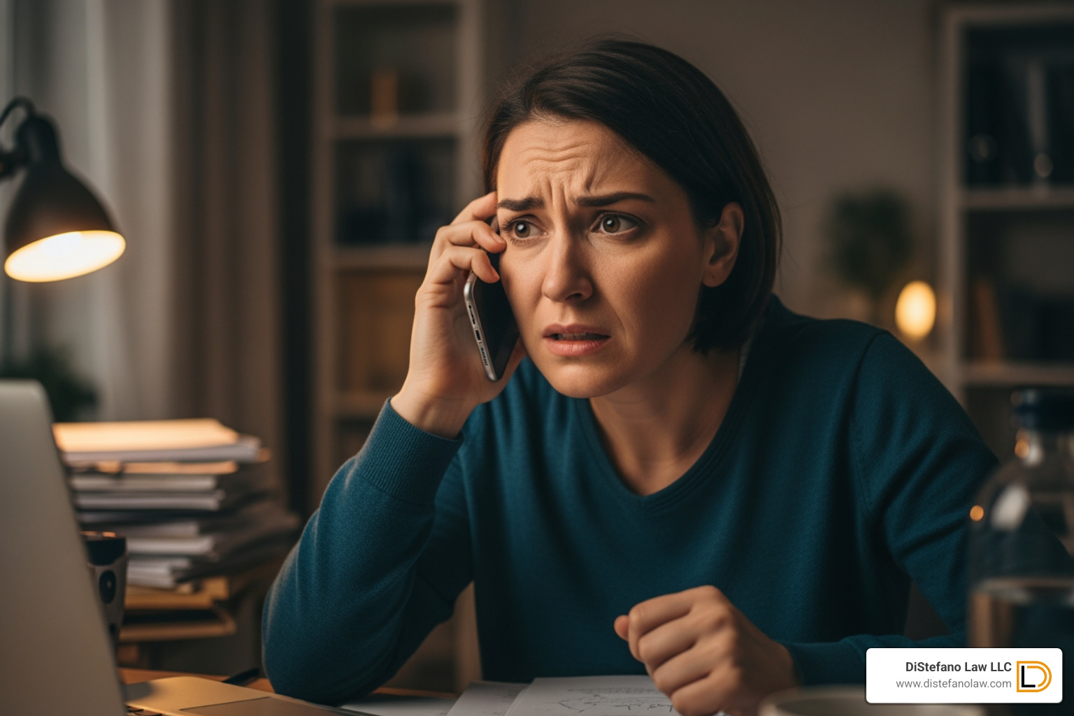 Stressed person on phone with insurance adjuster - Fort Lauderdale car accident lawyer