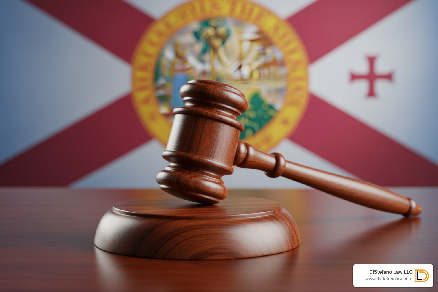 Gavel and Florida state flag - ft lauderdale car accident lawyer Gavel and Florida state flag - ft lauderdale car accident lawyer