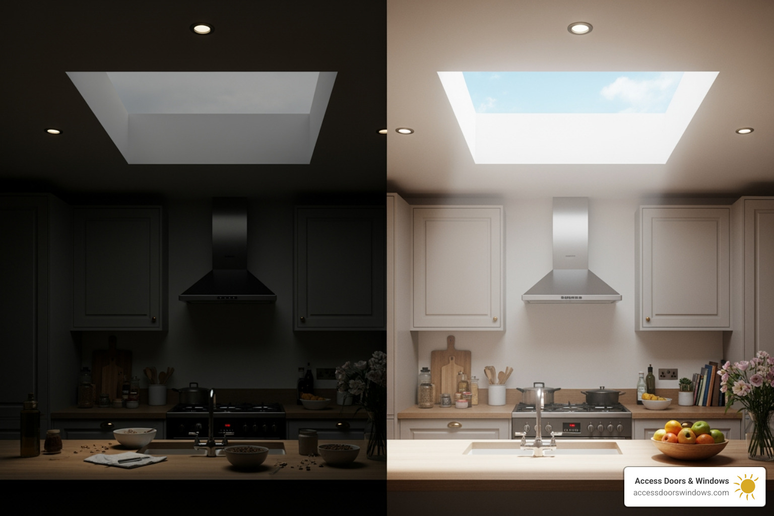 kitchen before and after skylight installation - local velux installers kitchen before and after skylight installation - local velux installers