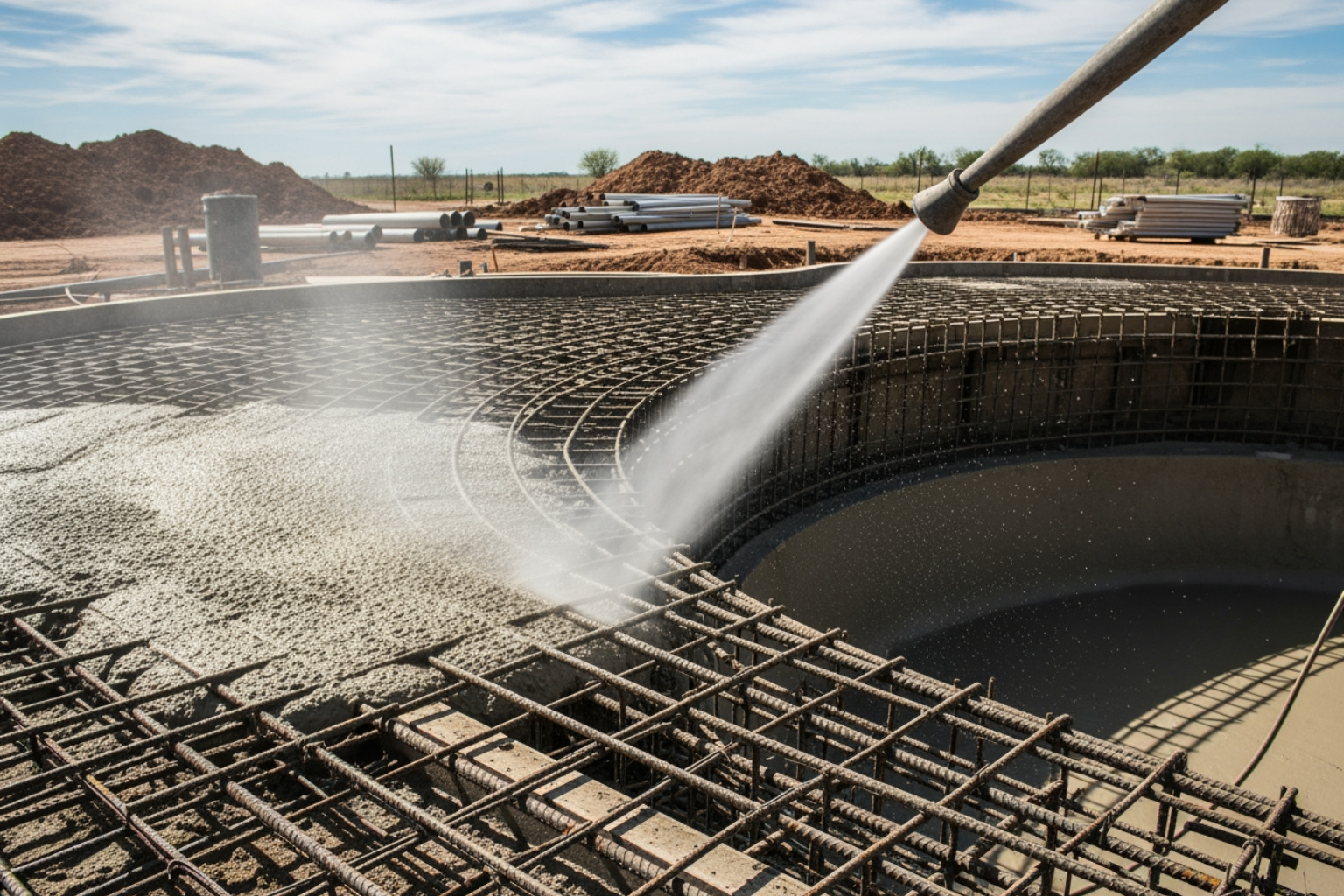 gunite application phase - Quality pool construction gunite application phase - Quality pool construction