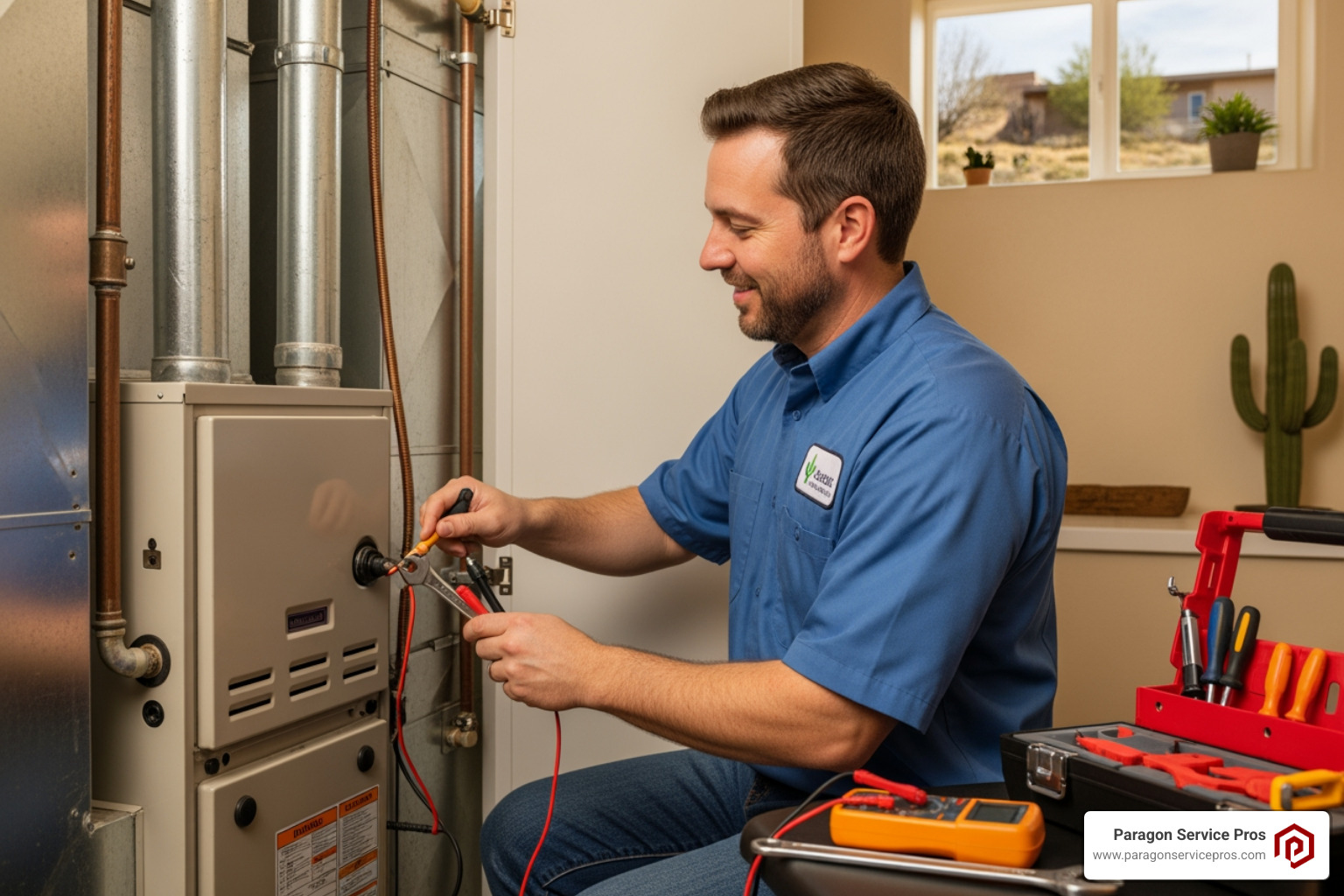 infographic showing five warning signs your furnace needs repair including strange noises, unusual smells, uneven heating throughout the home, unexpected increases in energy bills, and frequent on-off cycling - affordable furnace repair in gilbert, az