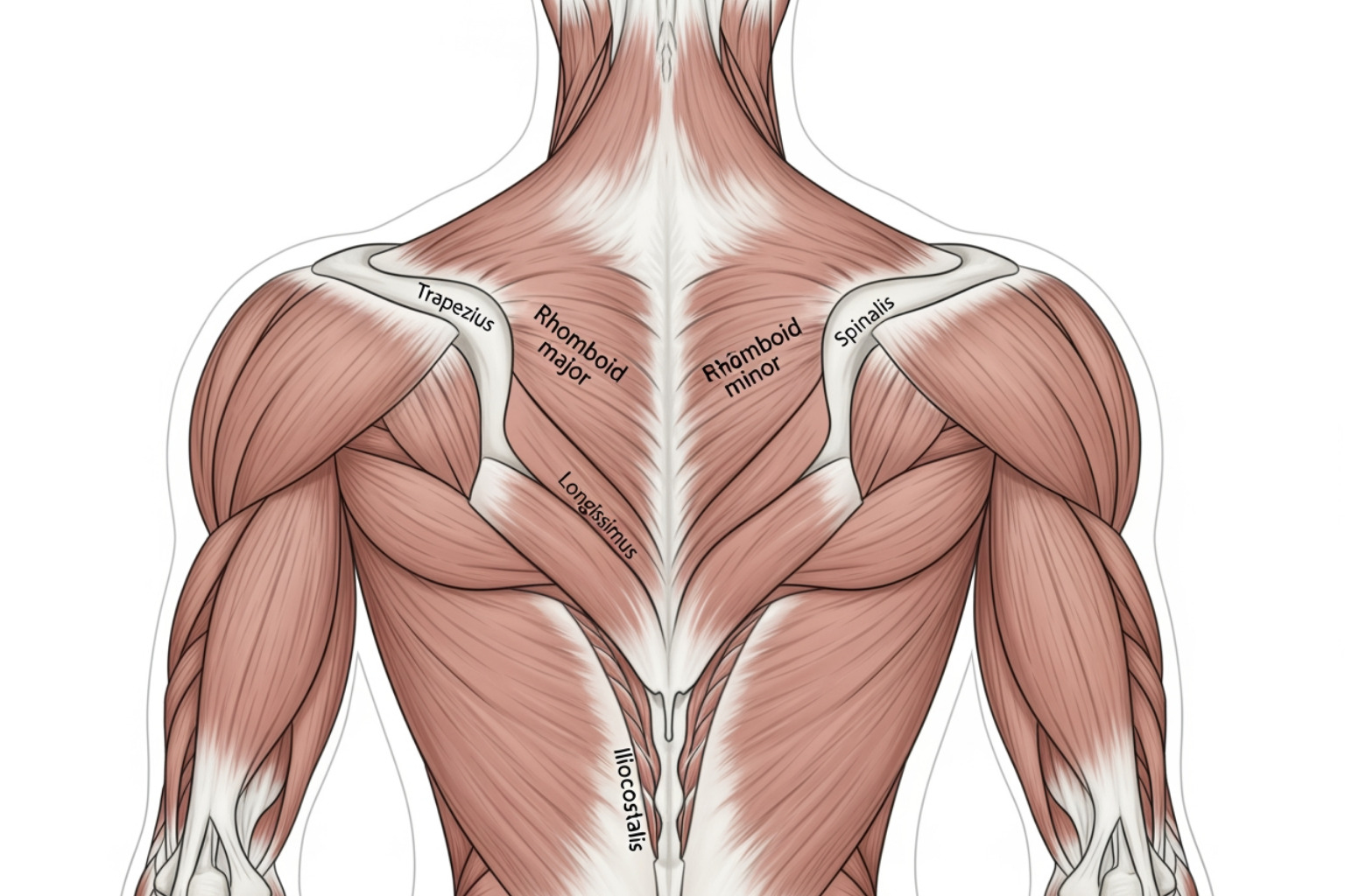 Muscles of the upper back - pulled muscle pain in upper back