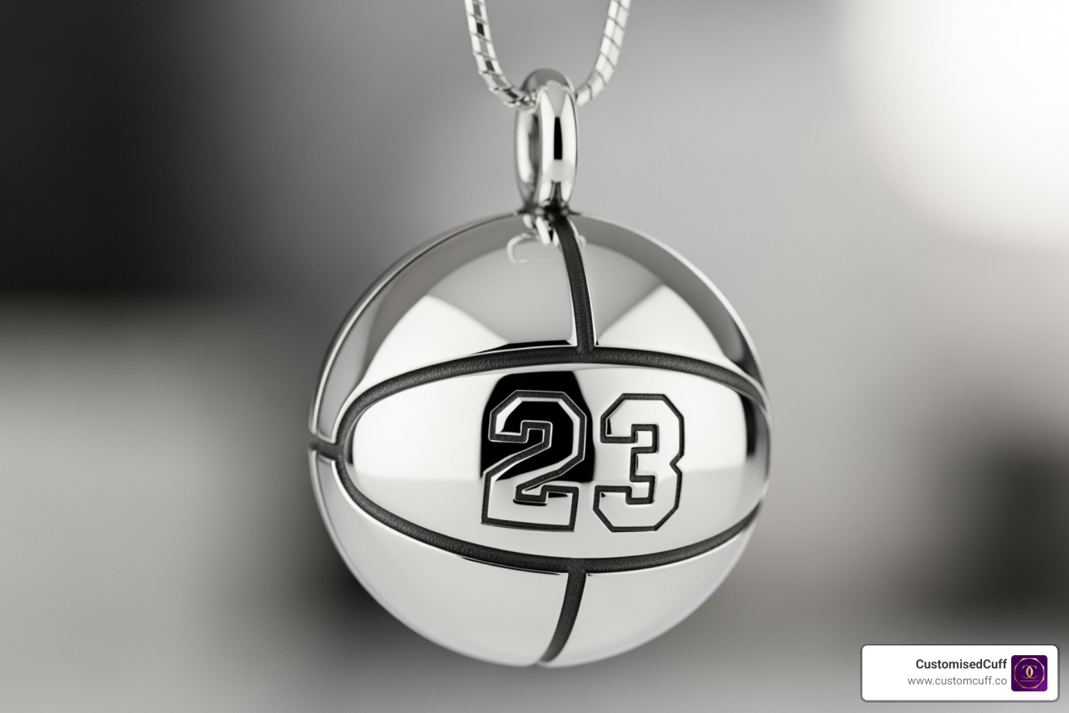 showing a close-up of an engraved basketball pendant - custom basketball necklace showing a close-up of an engraved basketball pendant - custom basketball necklace
