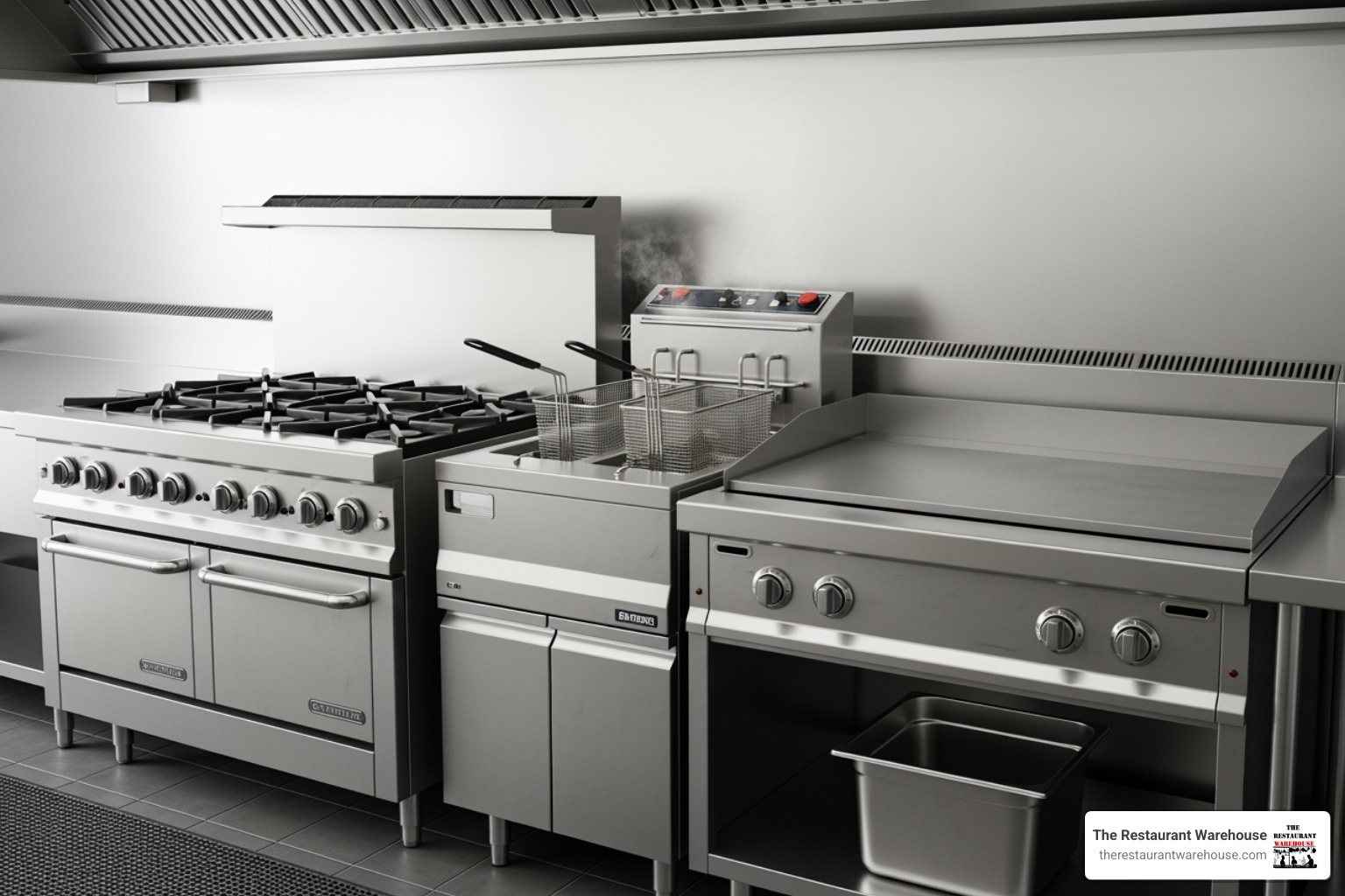 image of various commercial gas appliances side-by-side, including a range, a fryer, and a griddle. - commercial gas appliances image of various commercial gas appliances side-by-side, including a range, a fryer, and a griddle. - commercial gas appliances