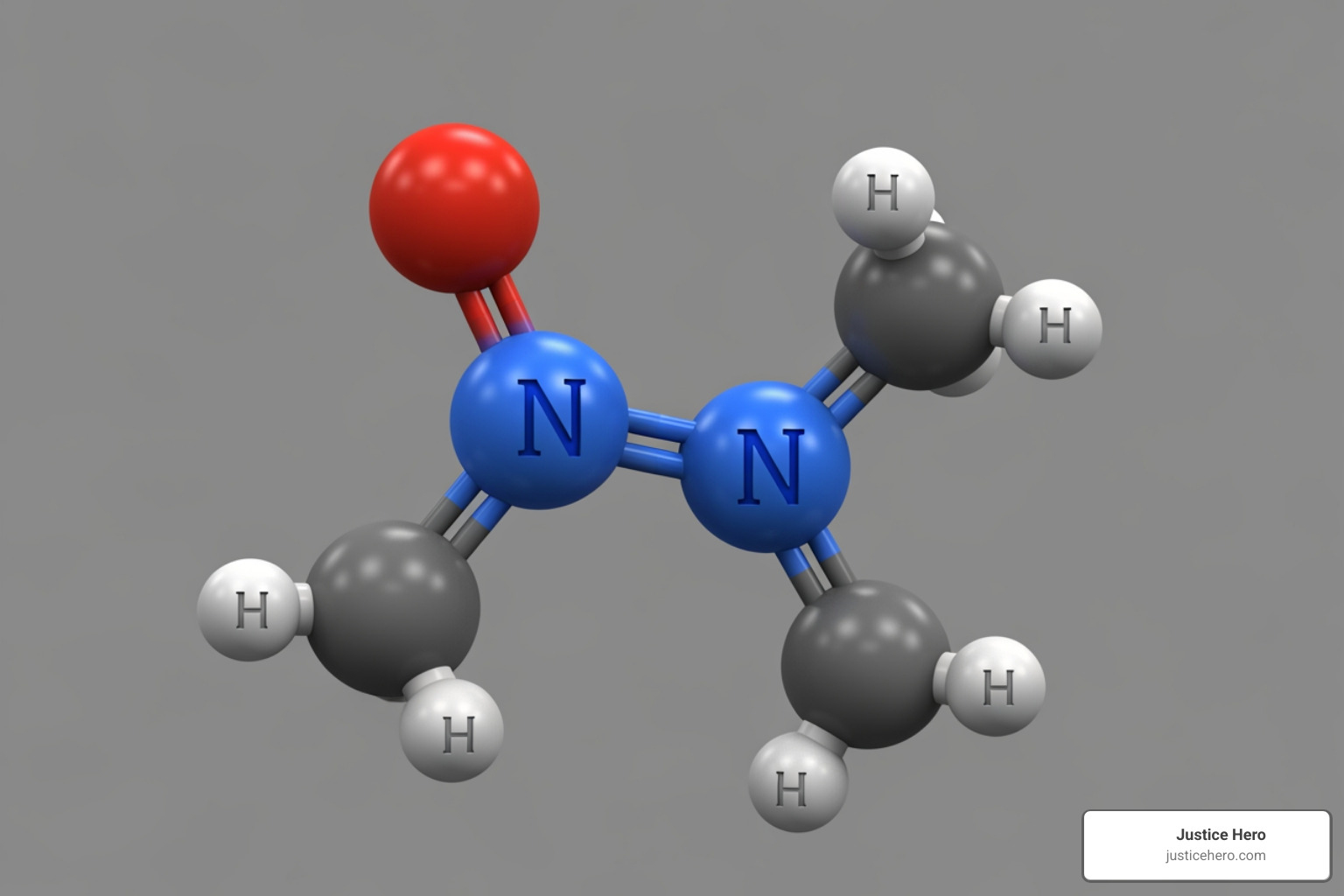 Molecular structure of NDMA - zantac bladder cancer lawsuit