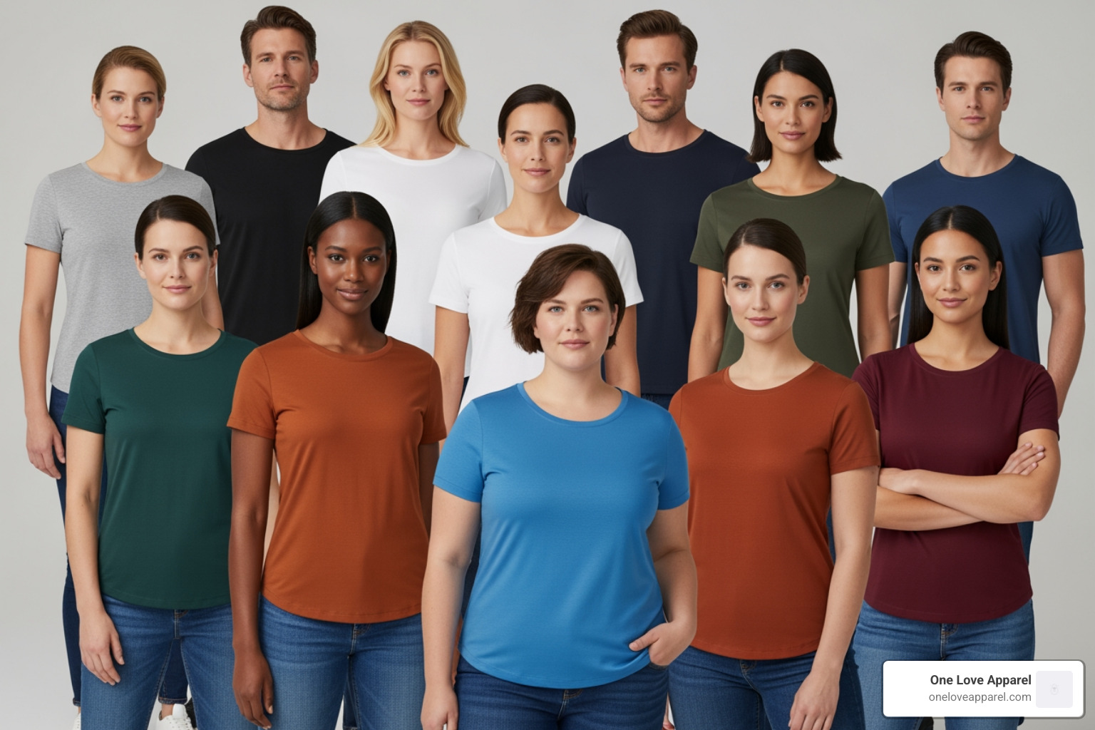 flattering "retail fit" on different body types - unisex jersey short sleeve tee flattering "retail fit" on different body types - unisex jersey short sleeve tee