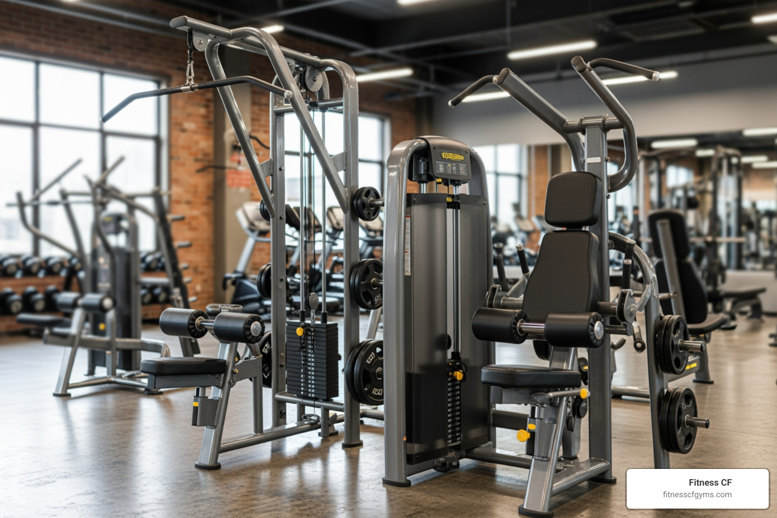 lat pulldown machine and a seated row machine - arm pull machine