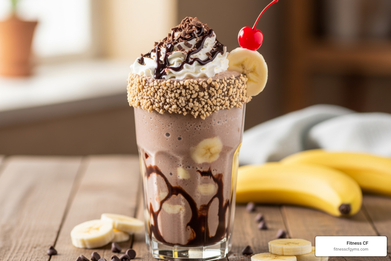 thick, creamy chocolate-banana shake - best post workout shake