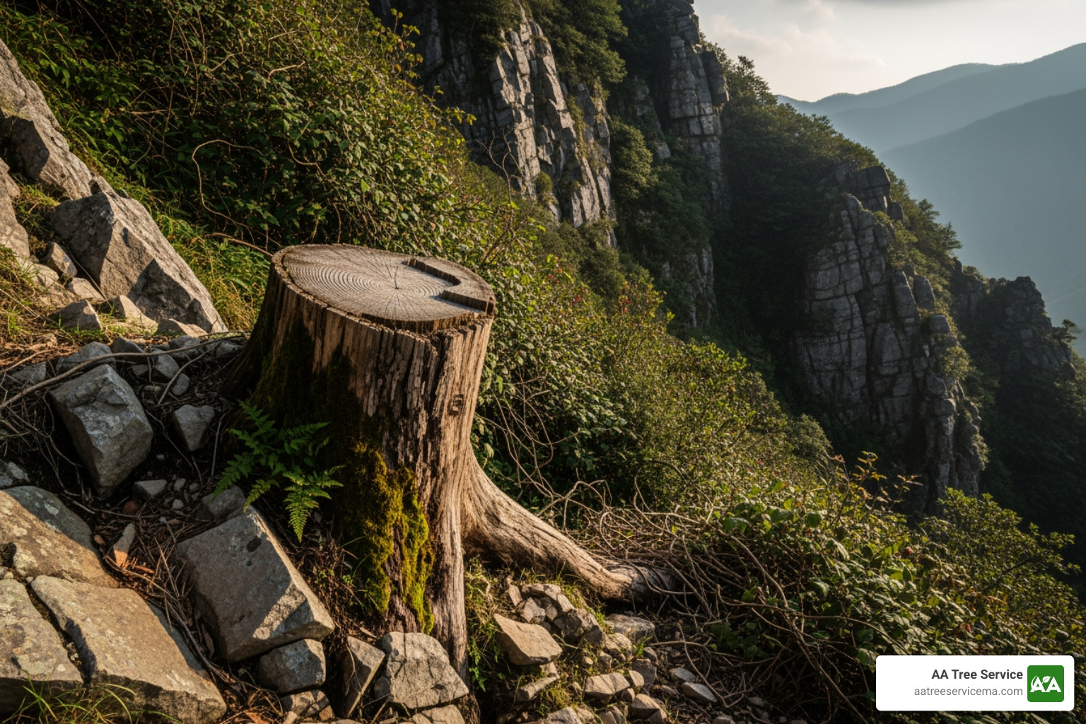 stump on a steep, difficult-to-access slope - average price for stump grinding stump on a steep, difficult-to-access slope - average price for stump grinding