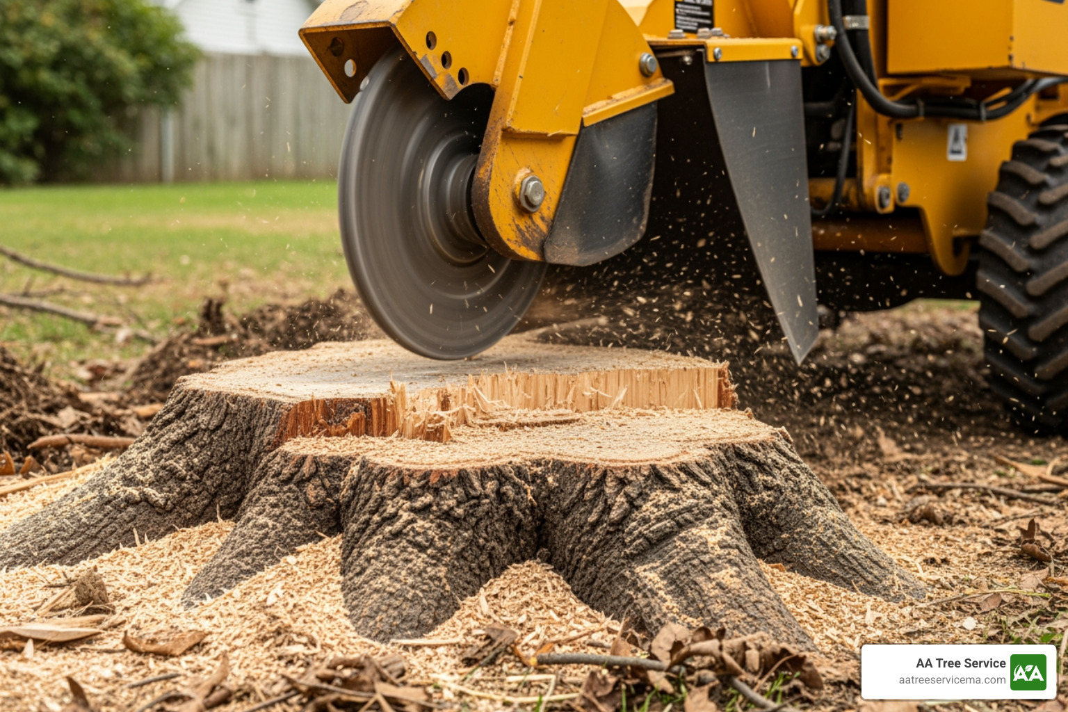 person safely operating a professional-grade stump grinder - average price for stump grinding person safely operating a professional-grade stump grinder - average price for stump grinding