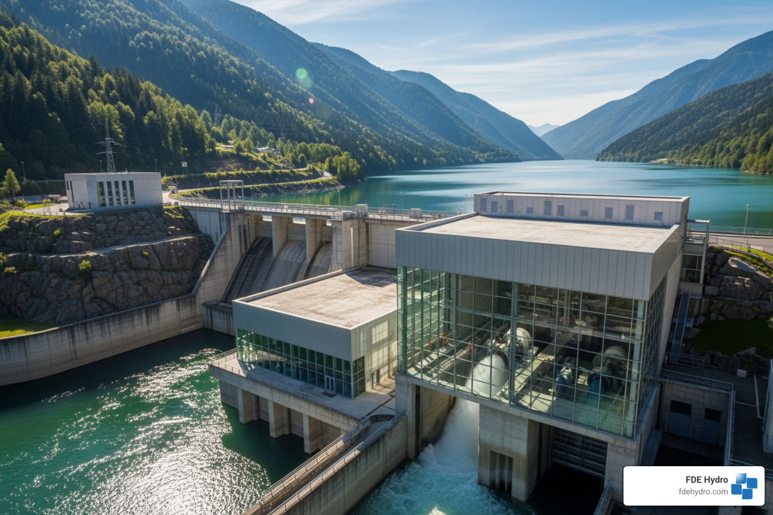 modern hydropower facility developed by FDE Hydro - Clean energy construction