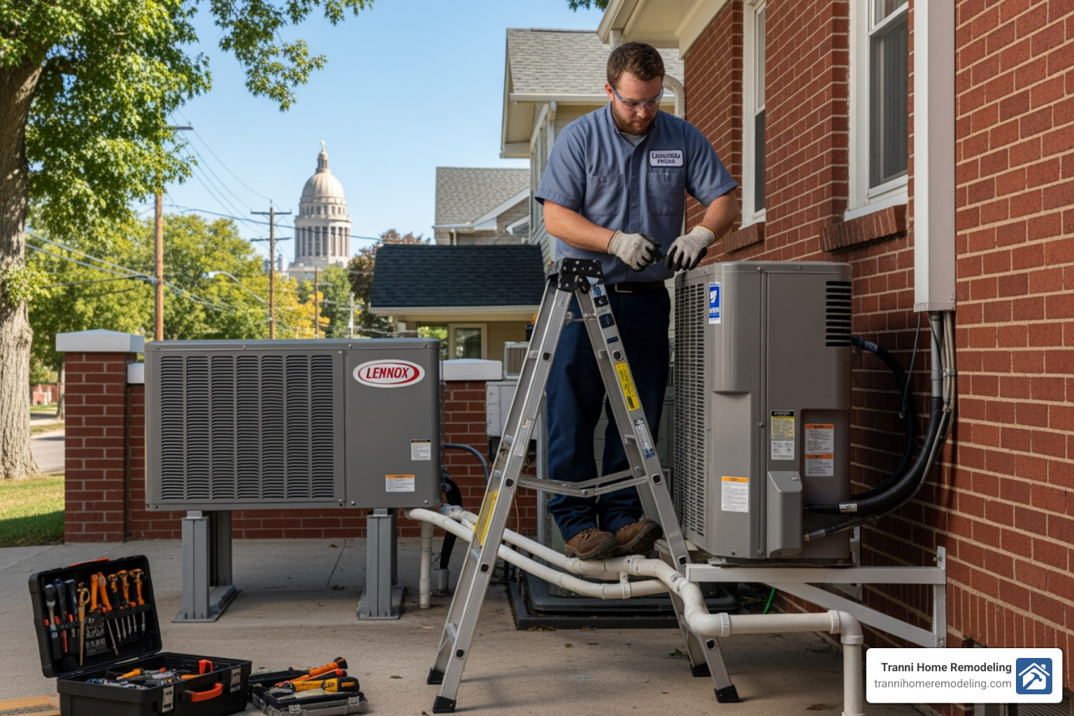 diagrams of central air, ductless mini-split, and heat pump systems - HVAC installation Lincoln