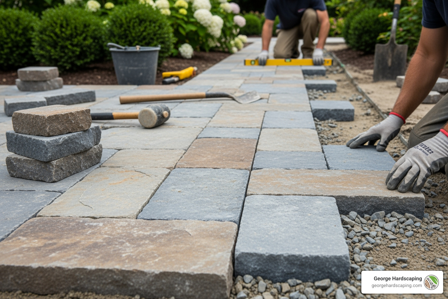 Bluestone walkway installation