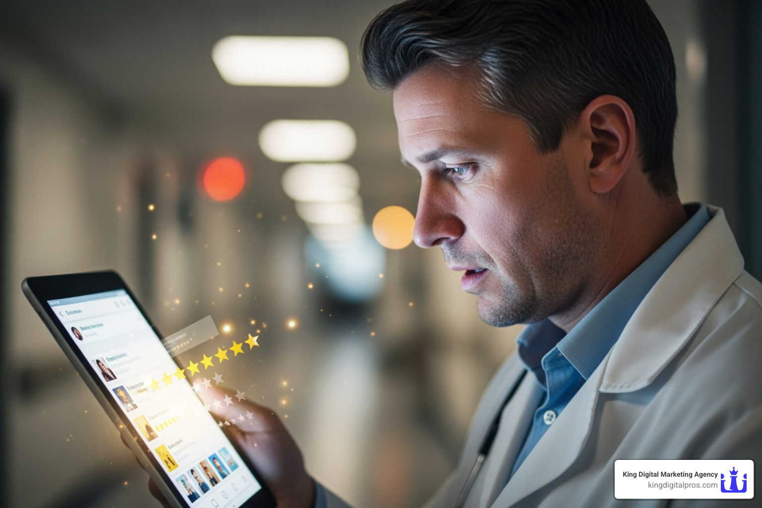 patient comparing two doctor profiles on a phone - online reputation for doctors