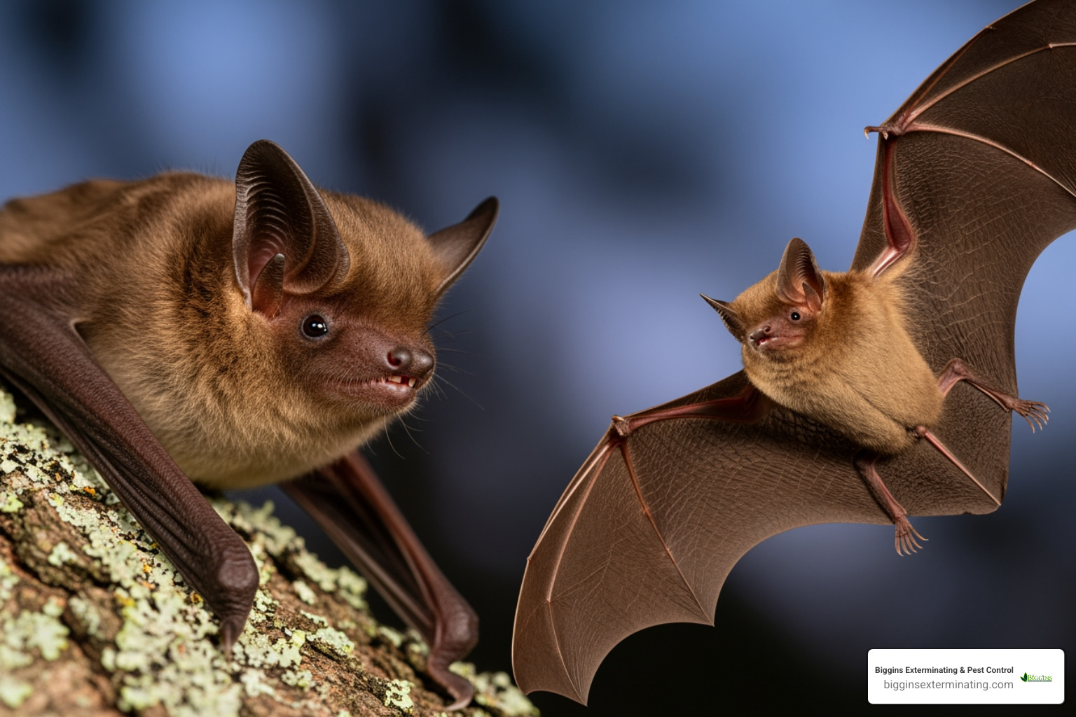 image of a Big Brown Bat, a common species in Massachusetts - Bat removal Methuen