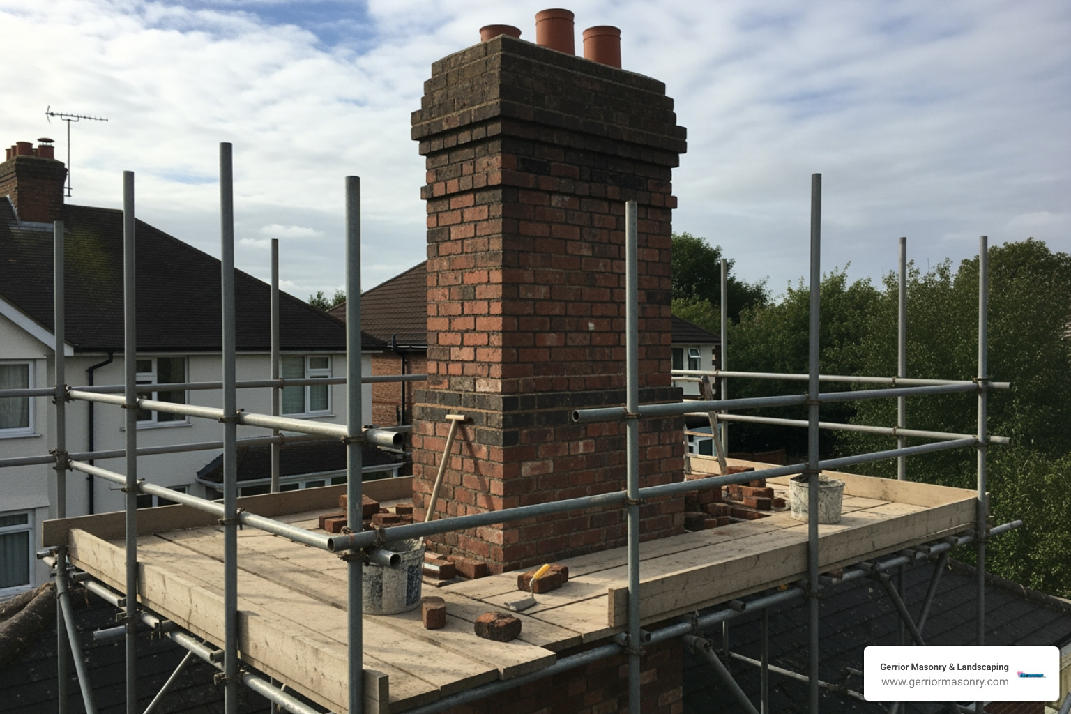 complex, multi-story chimney requiring scaffolding - cost to replace chimney