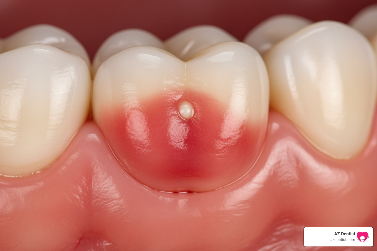 Image of a dental abscess on a gumline. - 24-hour emergency dental near me
