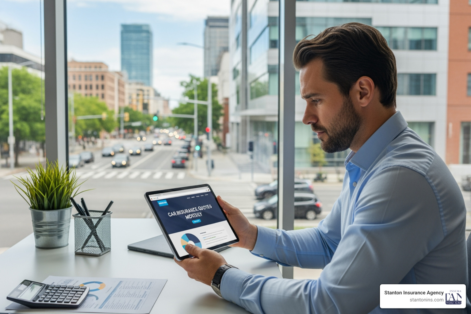 checklist with items like "Driver's License," "VIN," and "Current Policy" ticked off - Car insurance quotes monthly