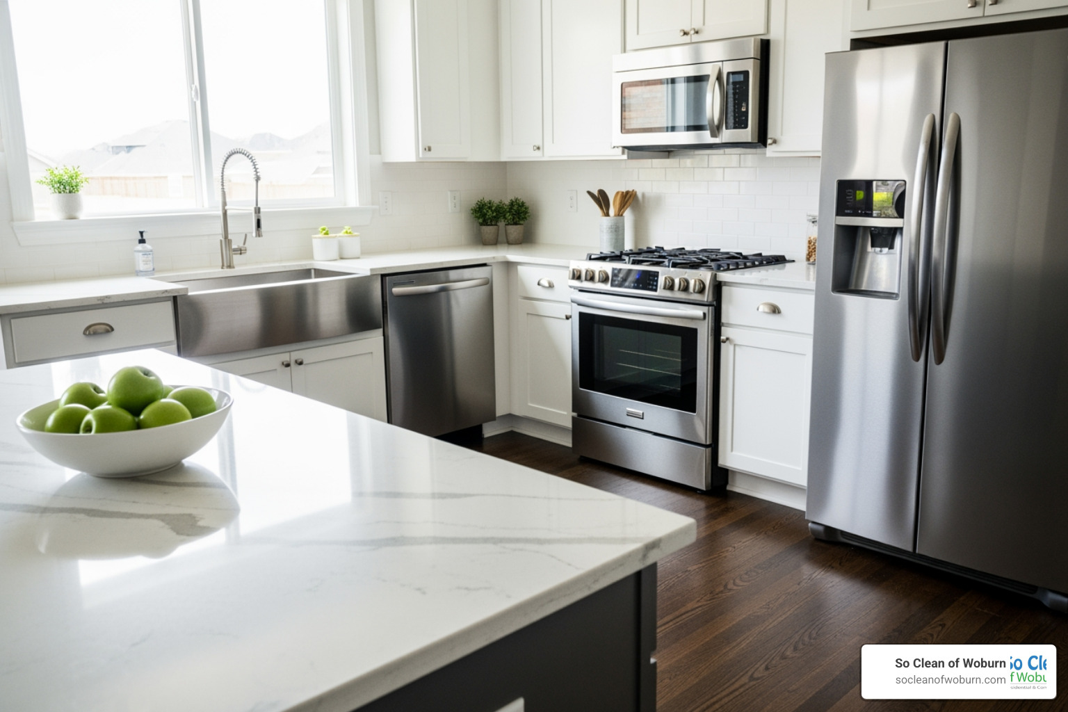sparkling clean kitchen after deep cleaning - deep clean cost