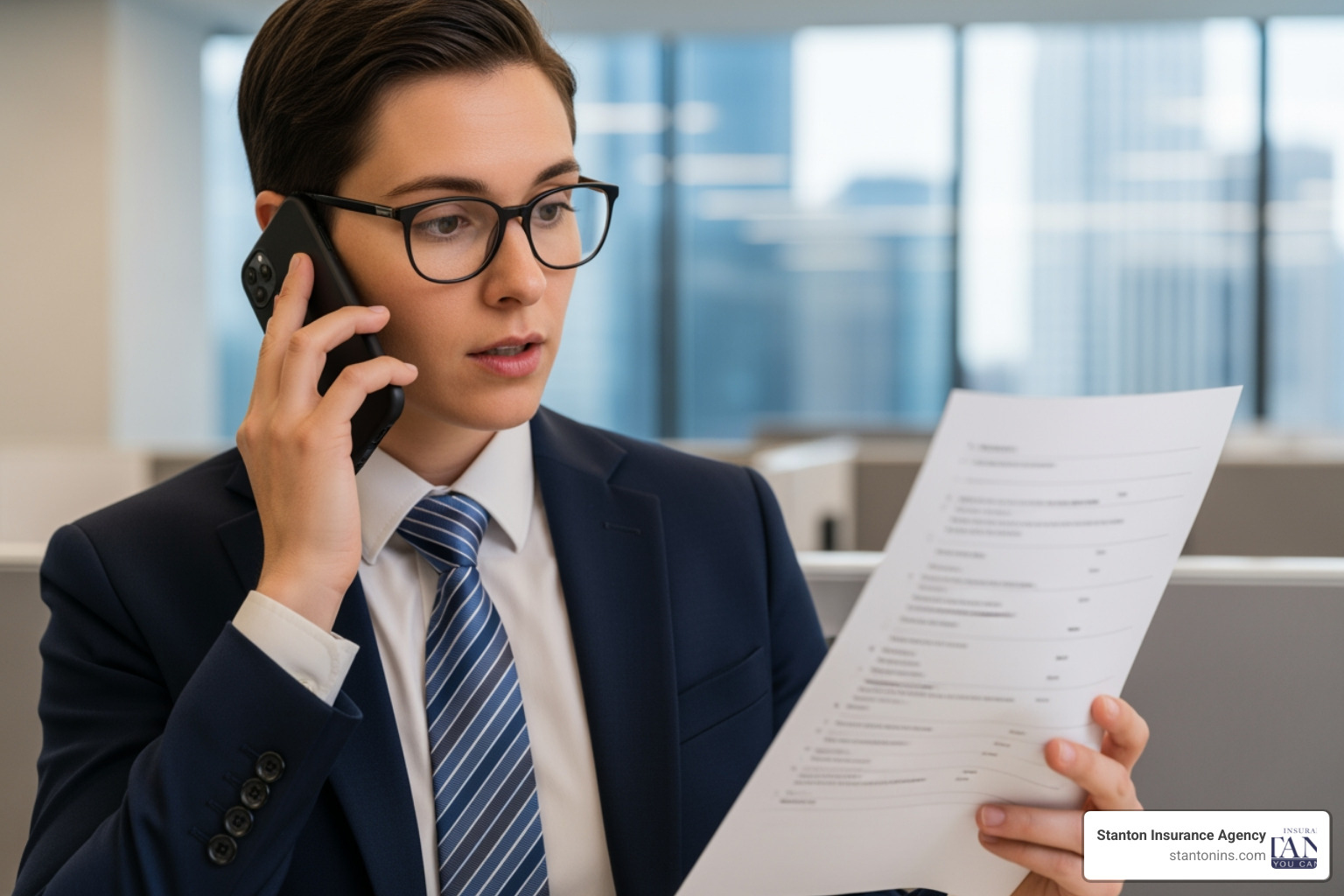 person on phone with checklist - how to cancel auto insurance