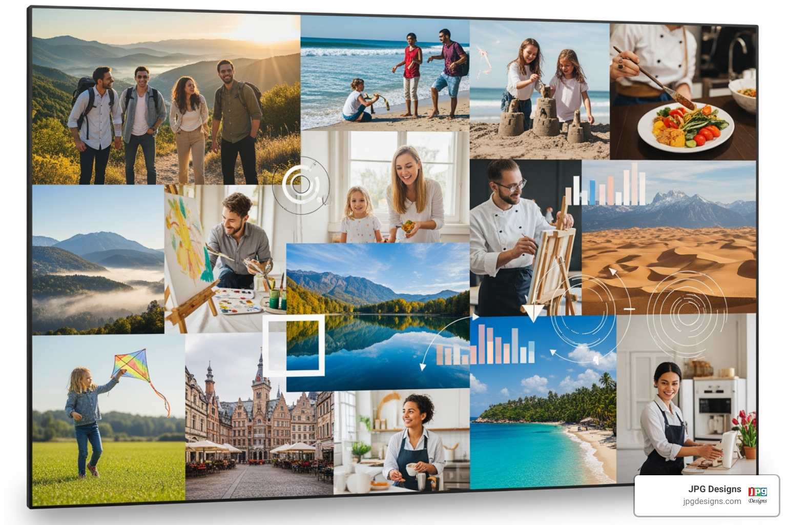 examples of engaging visual content like infographics and user-generated photos - brand building on social media