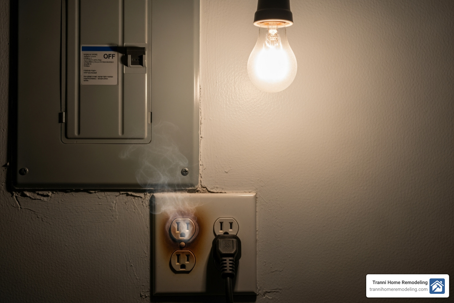 Image of common warning signs like frequently tripped breakers or flickering lights - 220 amp panel