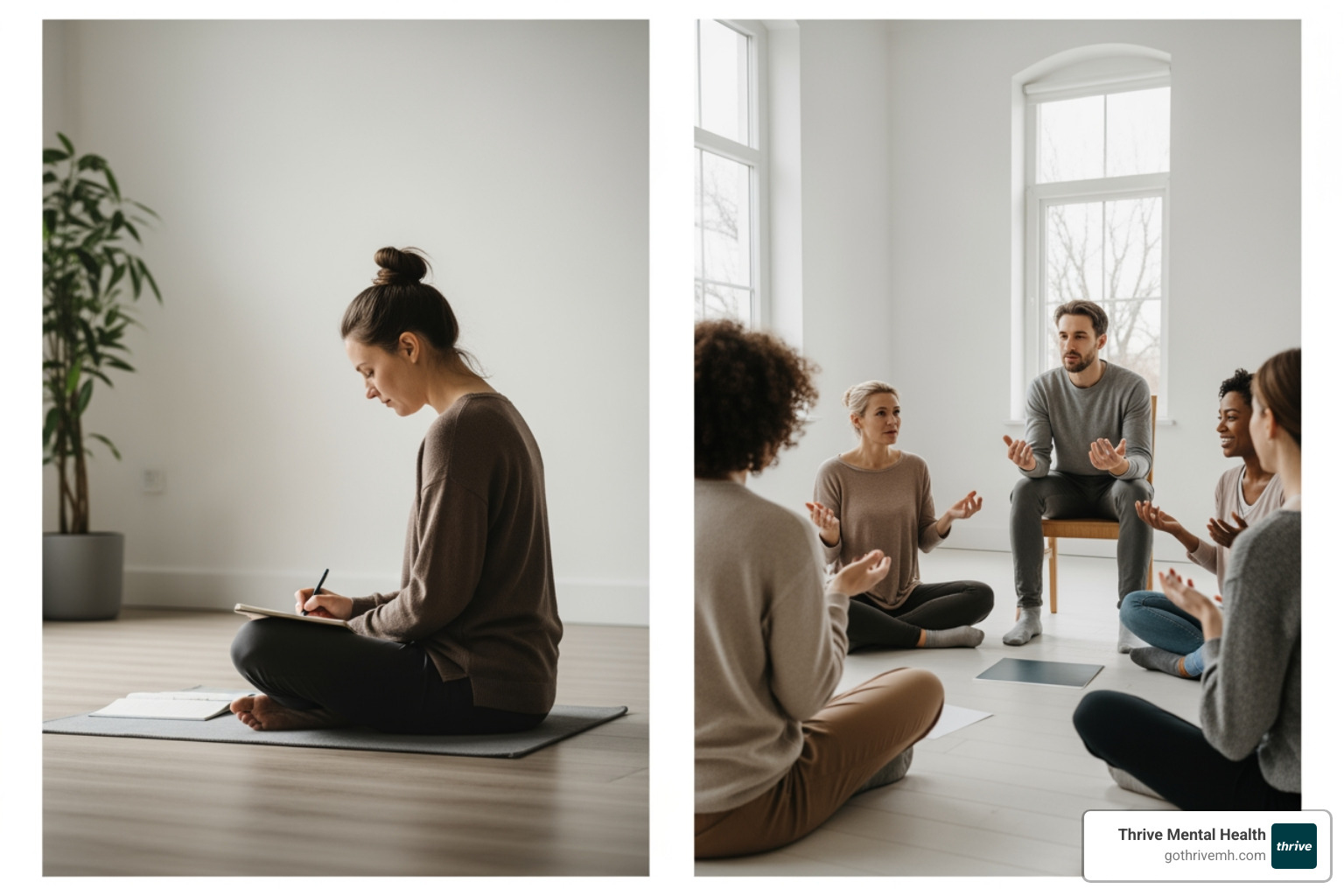Side-by-side chart of IOP vs. weekly therapy time commitment - adult intensive outpatient mental health programs in florida