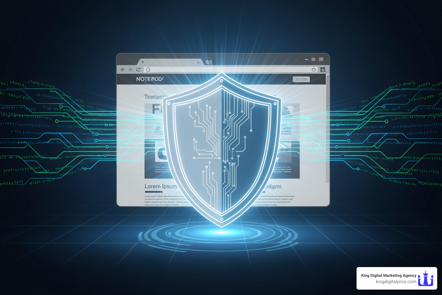 digital shield protecting a website - Website update service